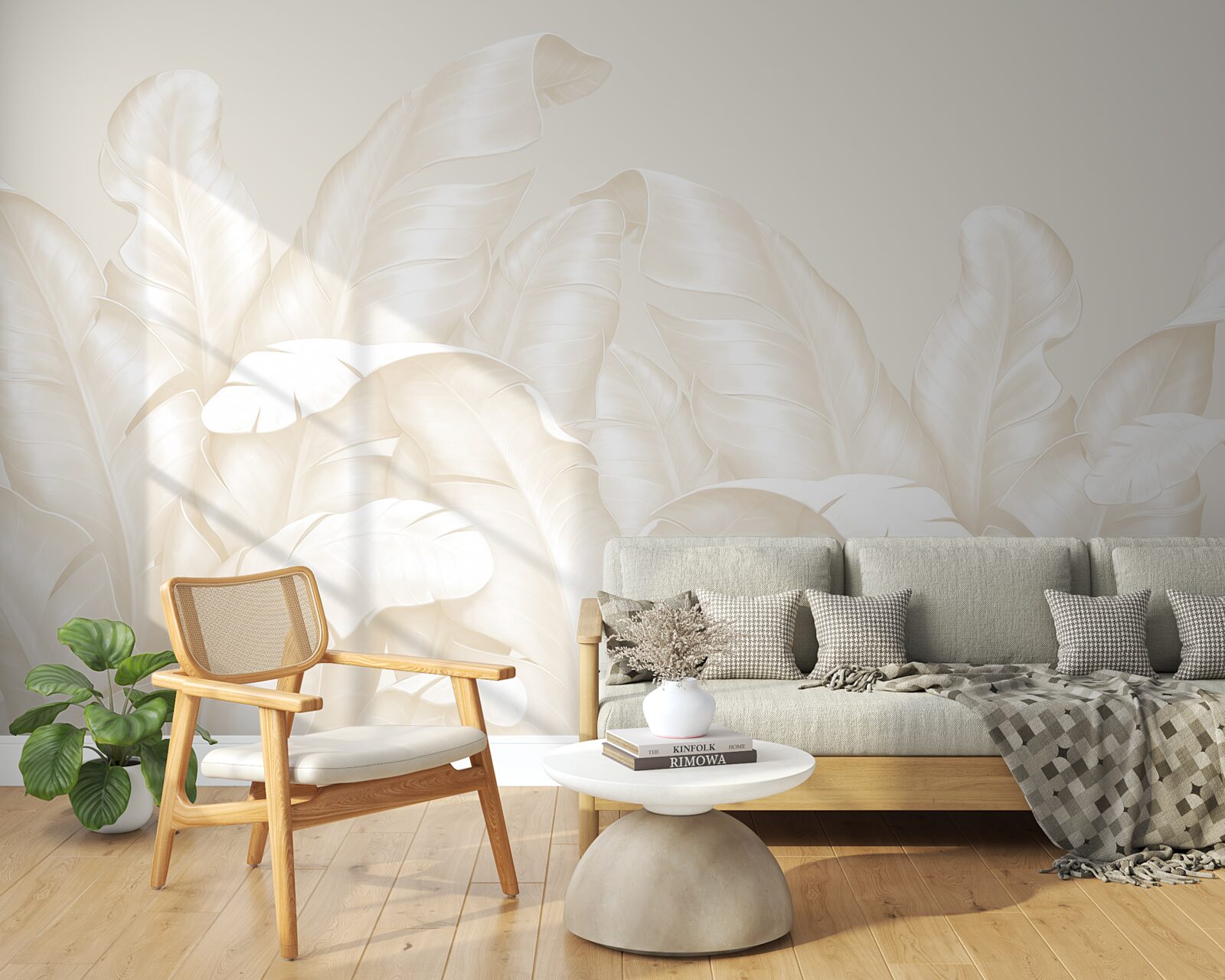 Фотошпалери щільне листя джунглів з легким коричневим відтінком