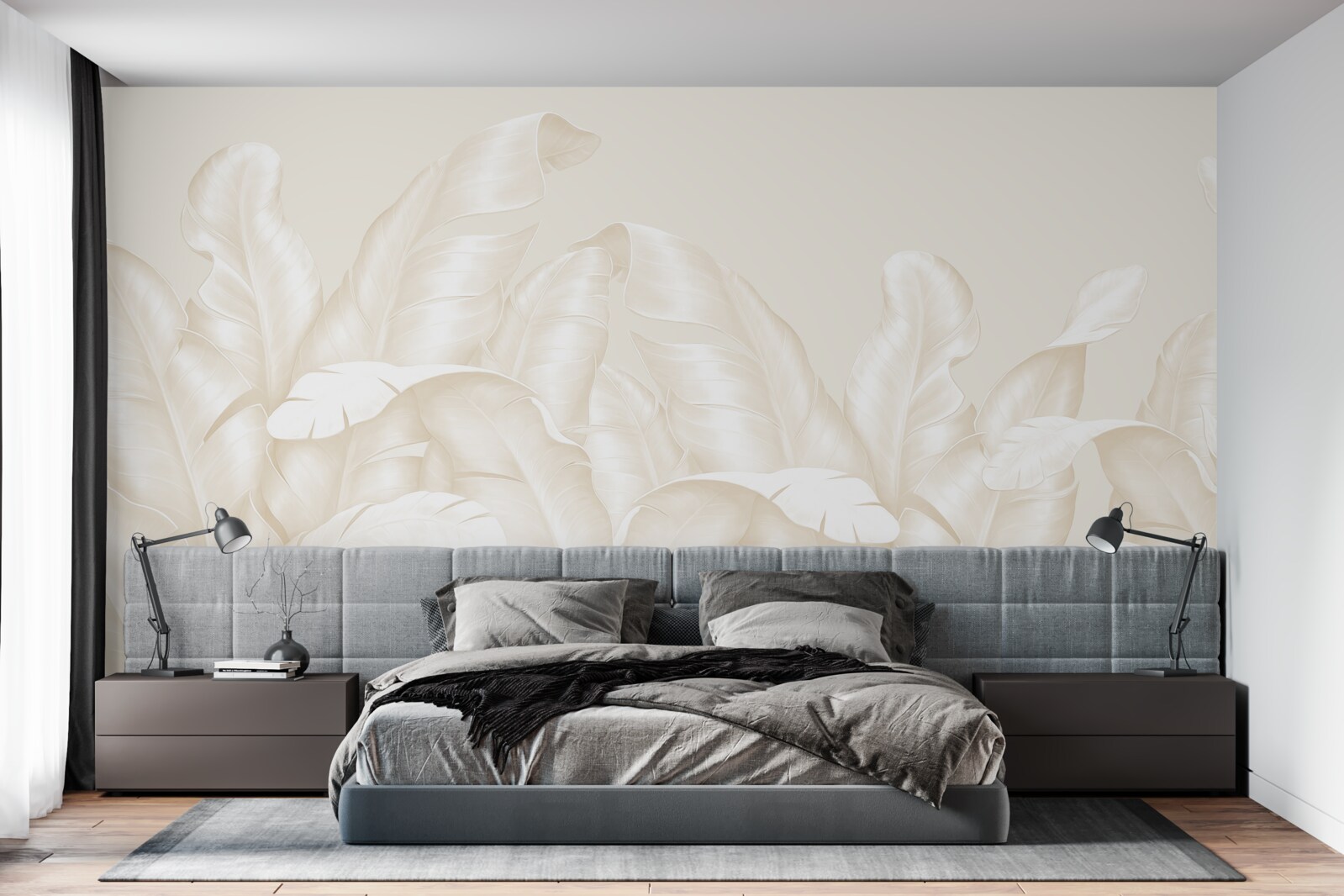 Фотошпалери щільне листя джунглів з легким коричневим відтінком