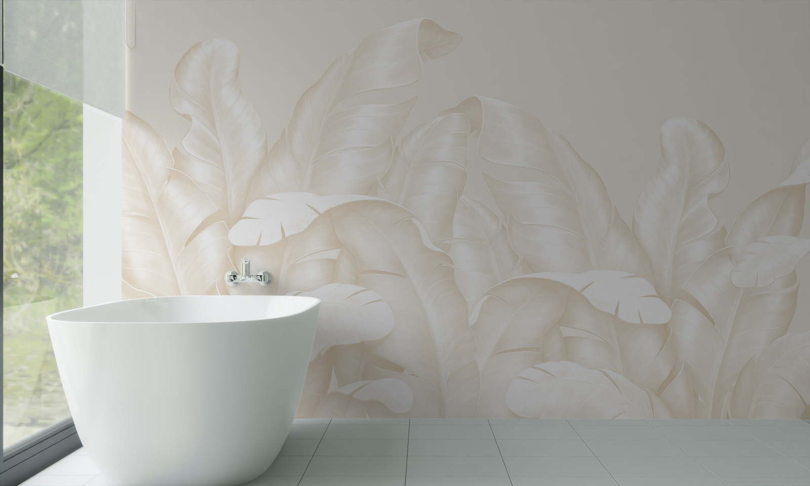 Фотошпалери щільне листя джунглів з легким коричневим відтінком