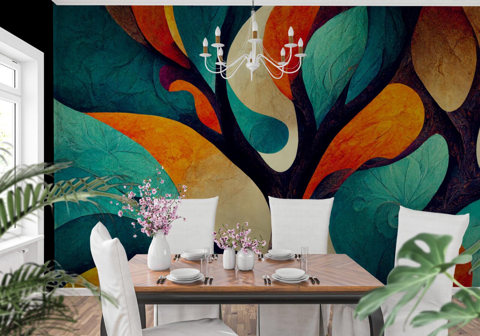 Фотошпалери абстракція осіннього дерева в полі