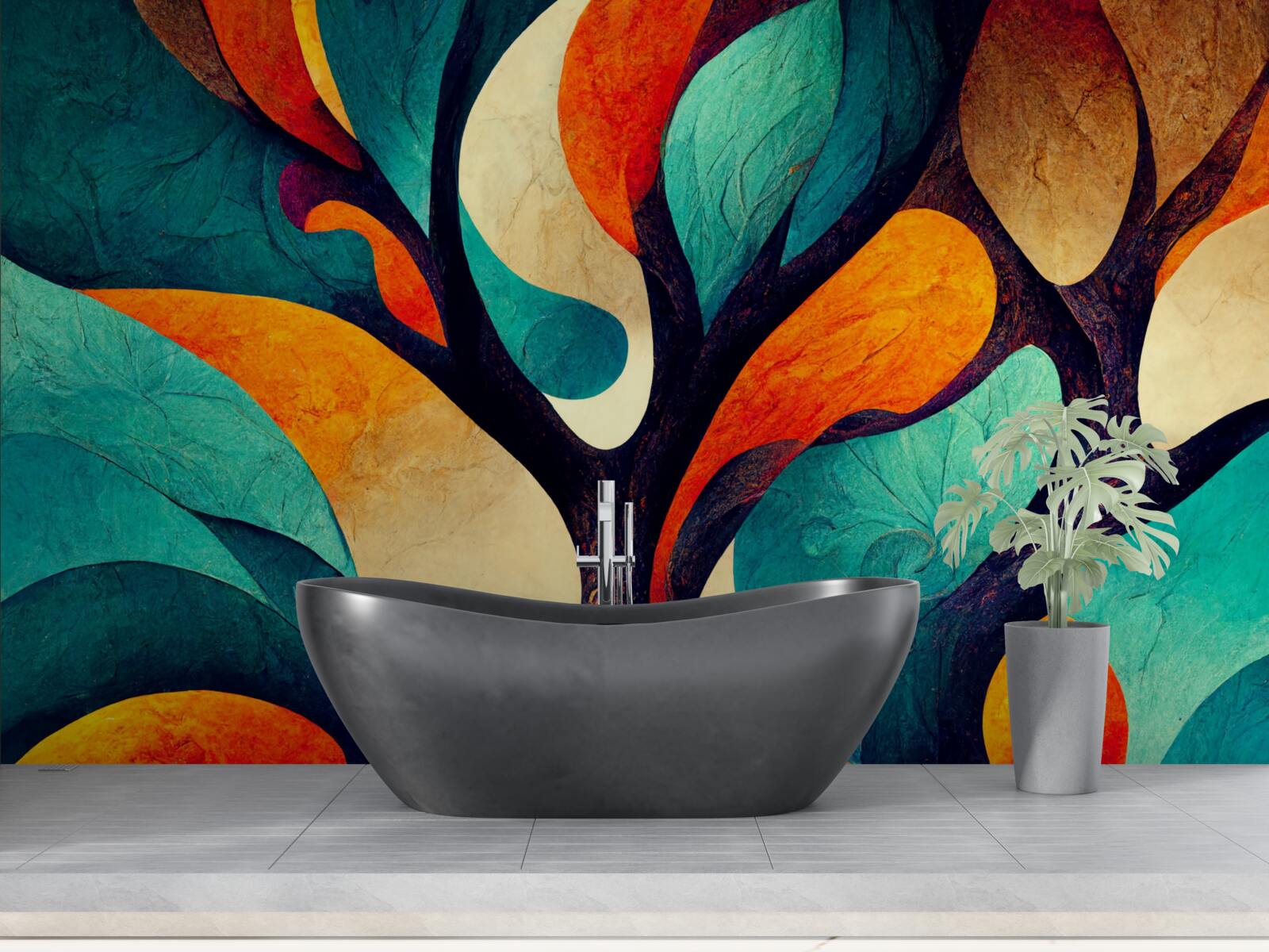 Фотошпалери абстракція осіннього дерева в полі