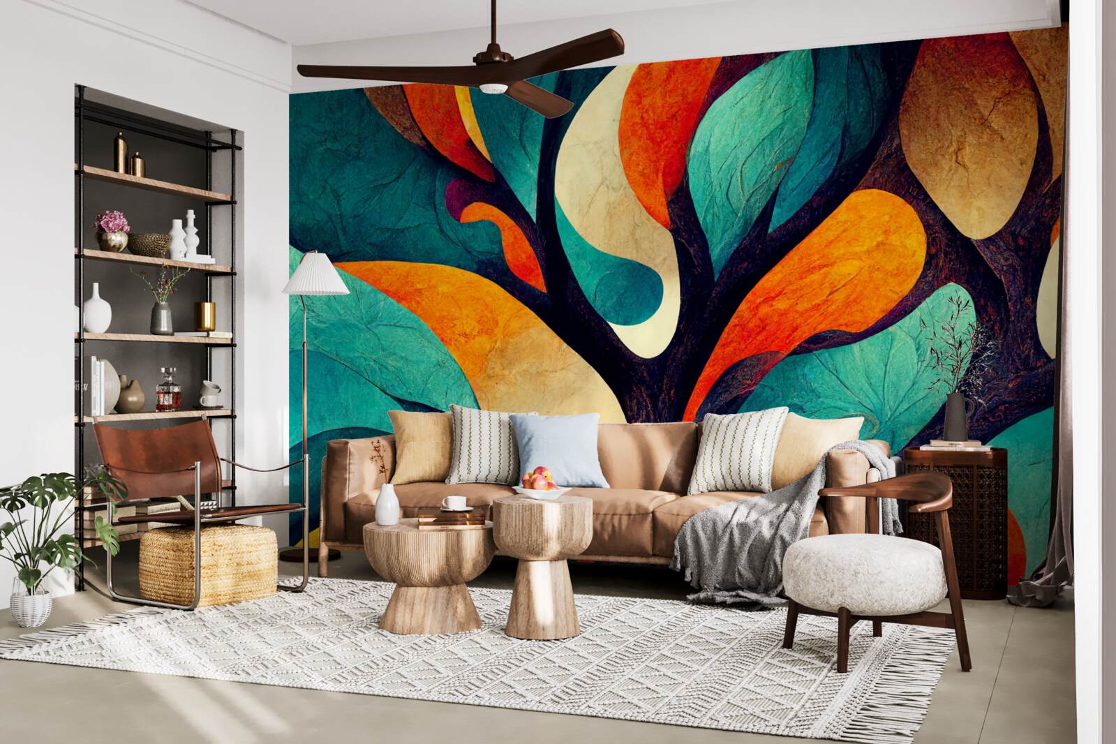 Фотошпалери абстракція осіннього дерева в полі