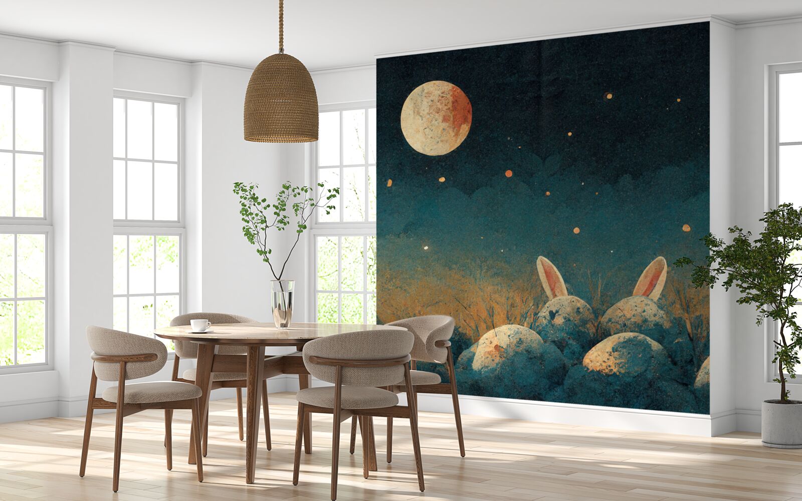 Фотошпалери в тіні ночі та при світлі місяця