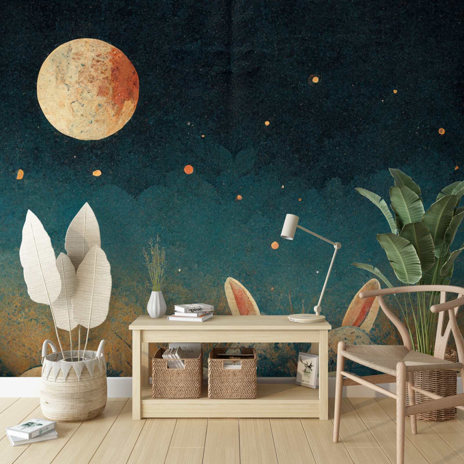 Фотошпалери в тіні ночі та при світлі місяця