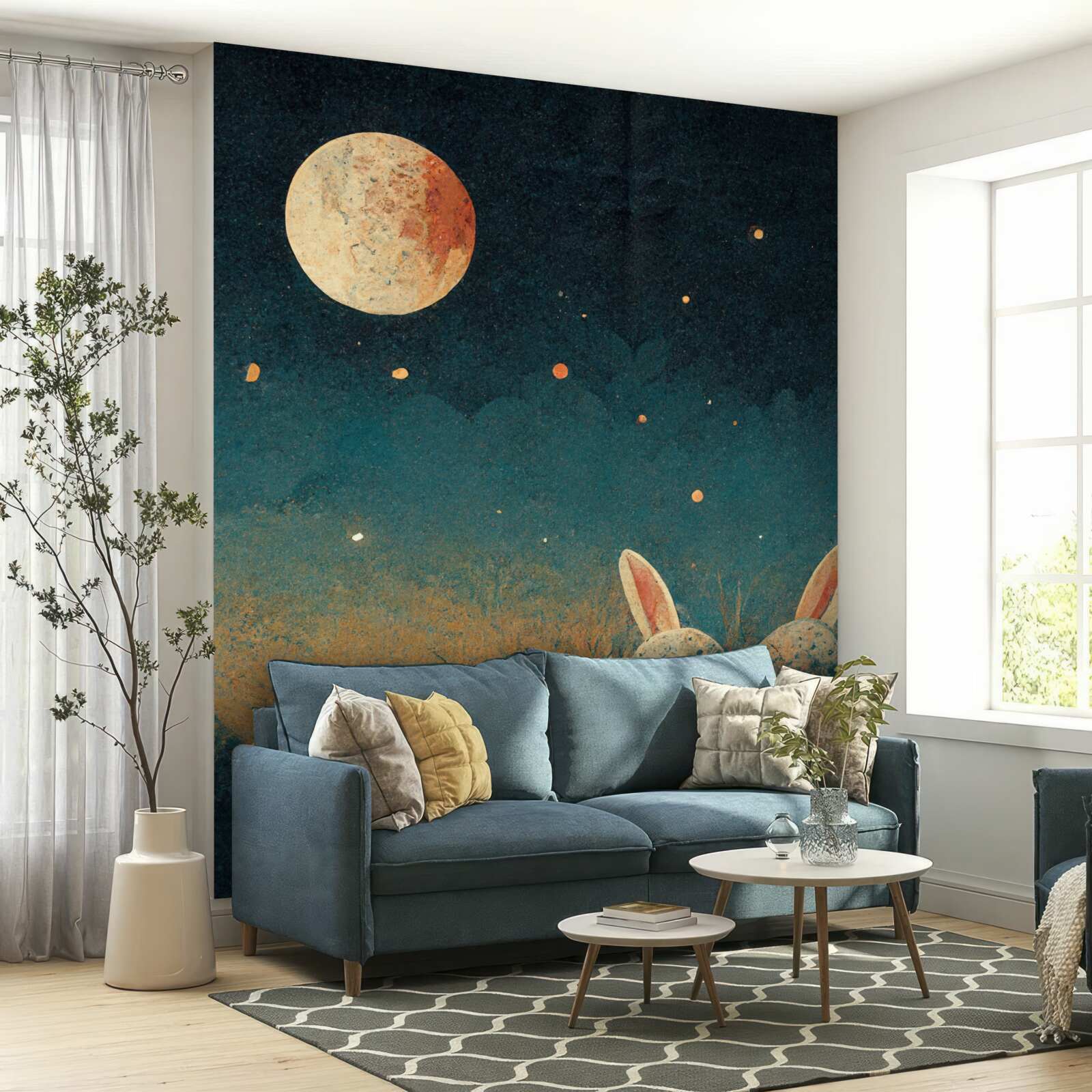 Фотошпалери в тіні ночі та при світлі місяця