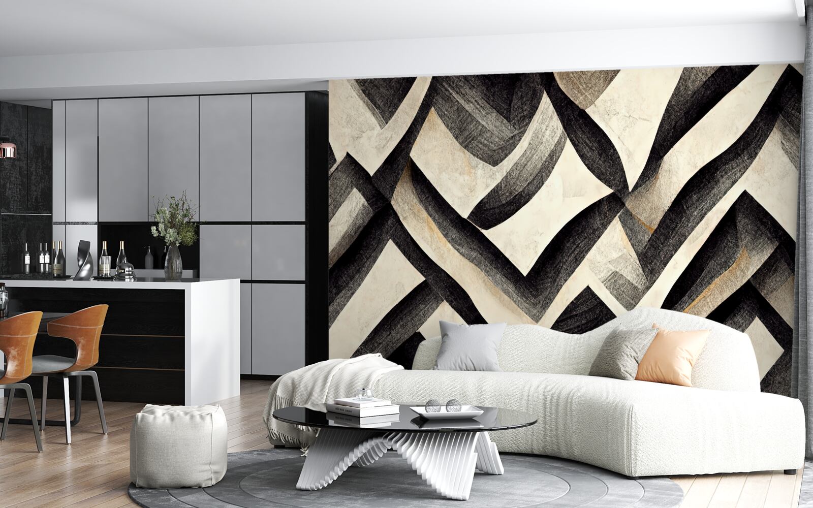 Фотошпалери чорні гори, оповиті туманом