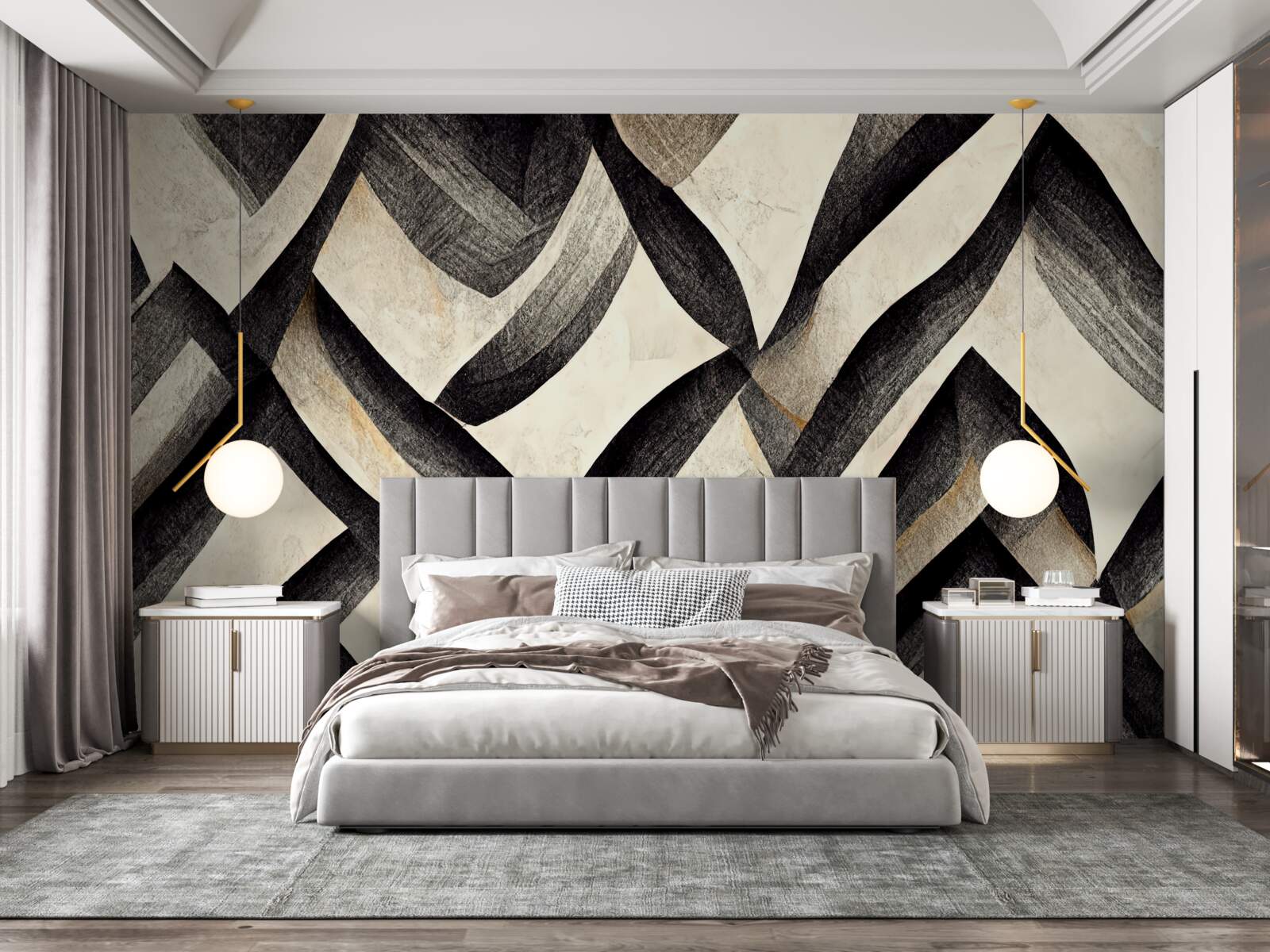 Фотошпалери чорні гори, оповиті туманом