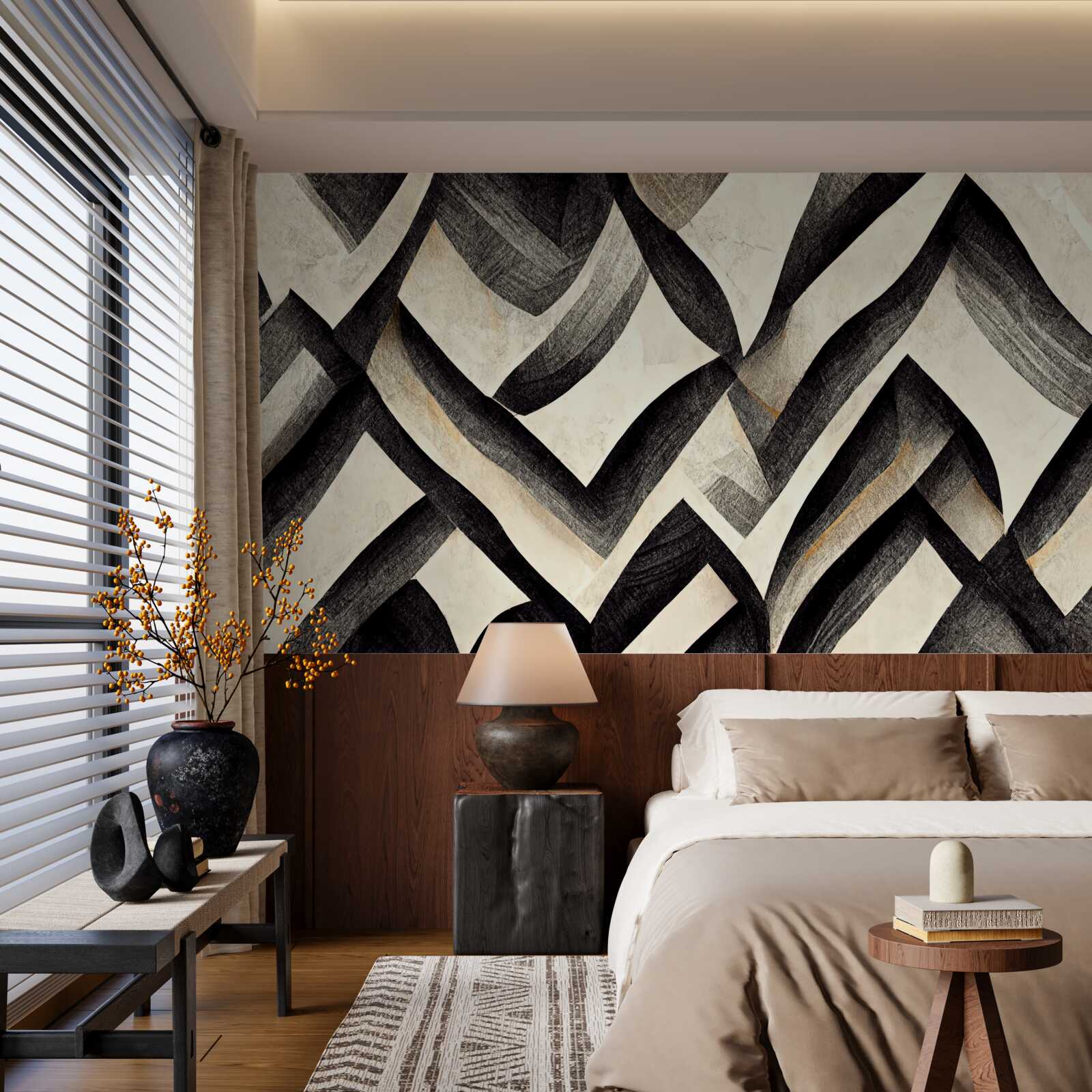 Фотошпалери чорні гори, оповиті туманом