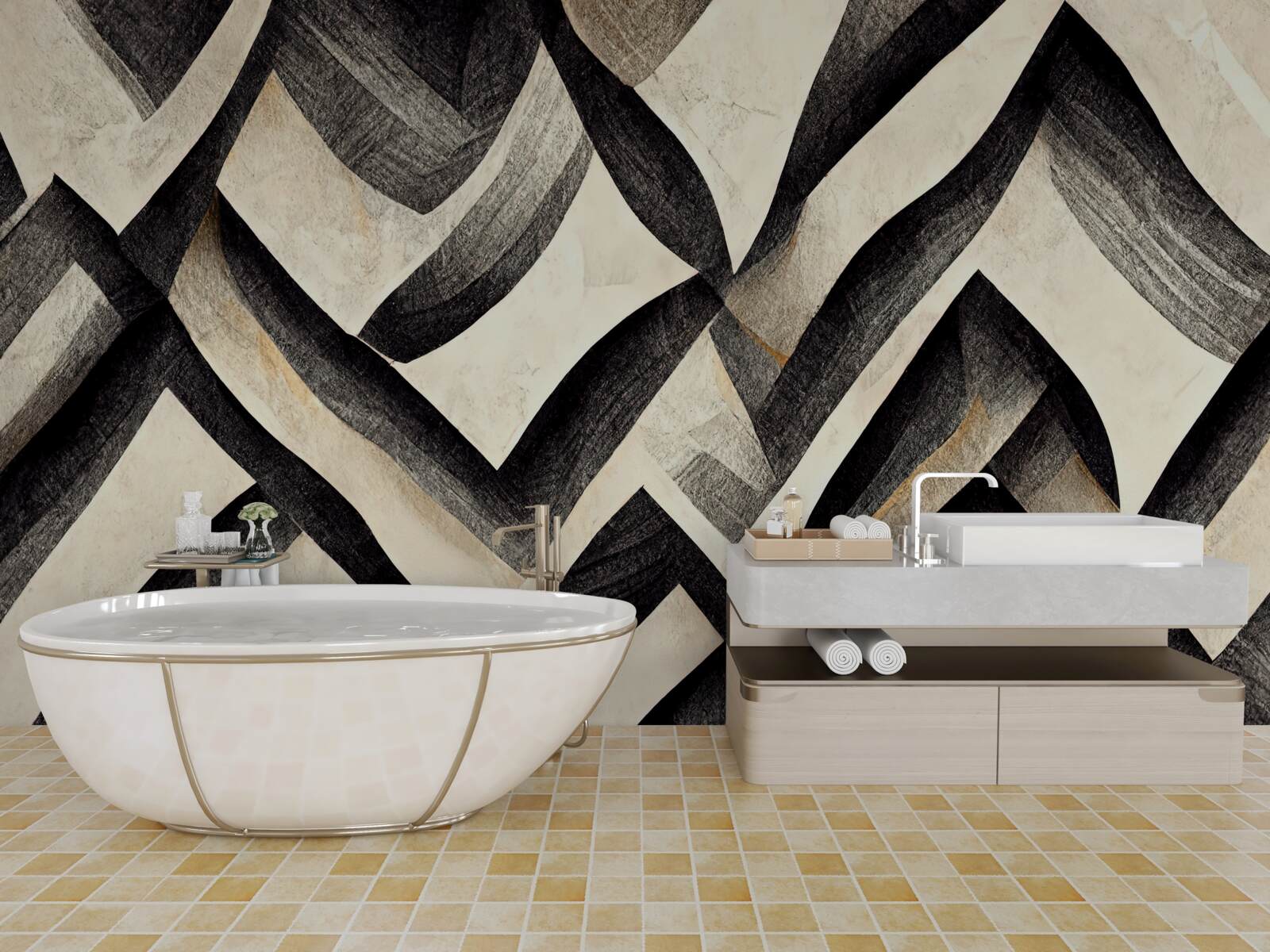 Фотошпалери чорні гори, оповиті туманом