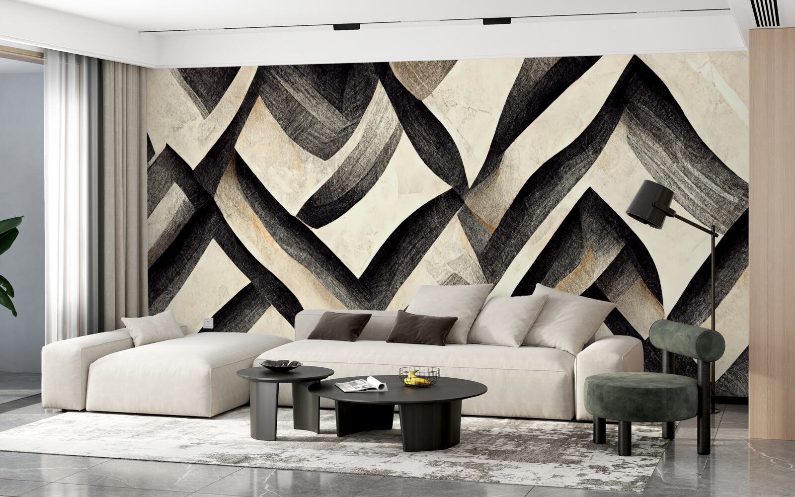 Фотошпалери чорні гори, оповиті туманом