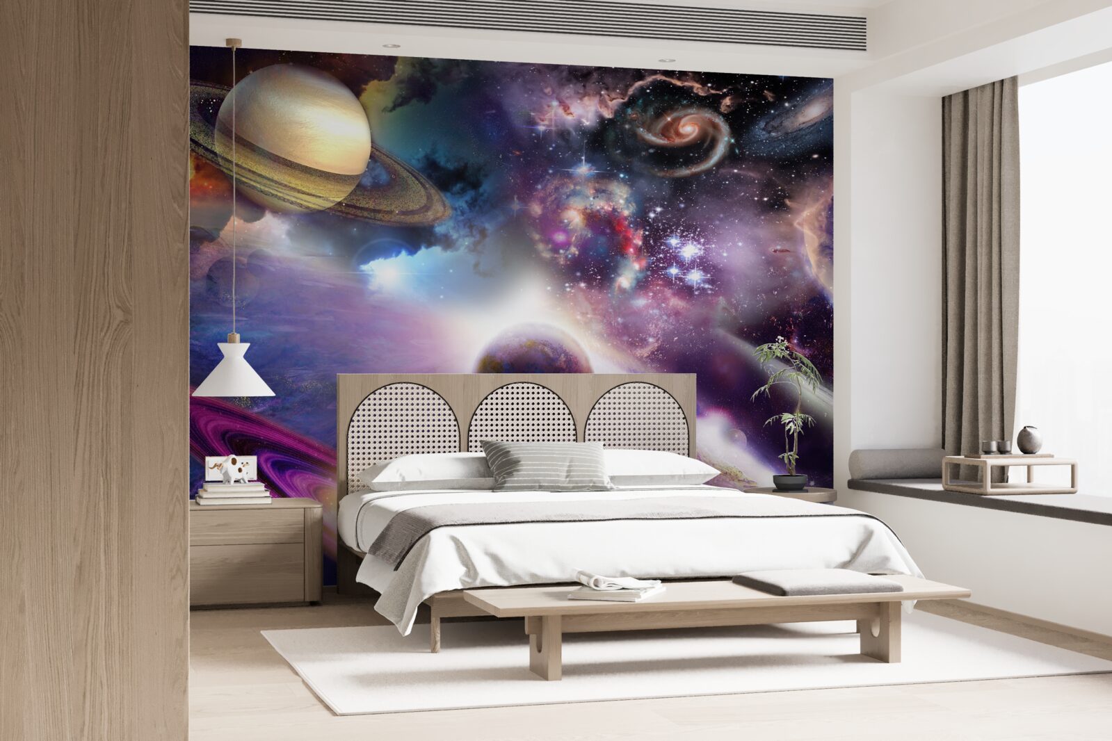 Фотошпалери космос нескінченний і сповнений яскравих планет