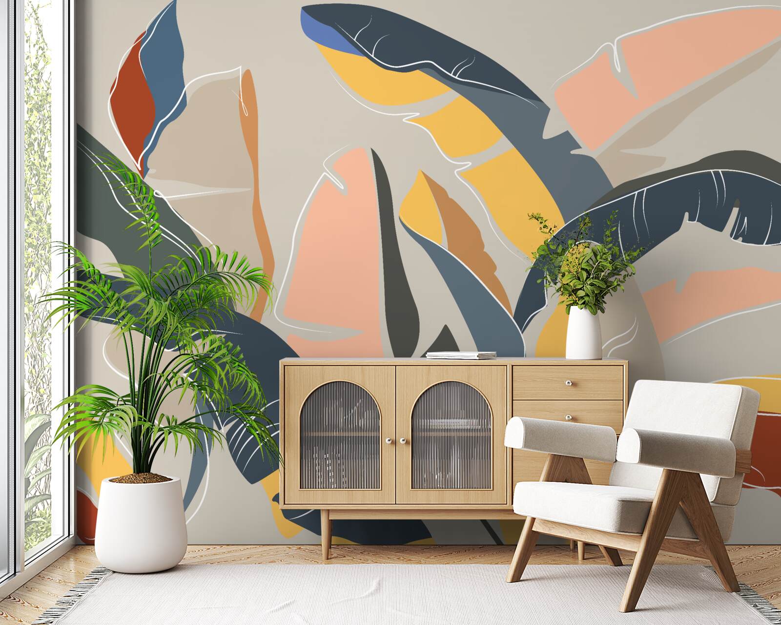 Фотошпалери високе і багате листя папороті