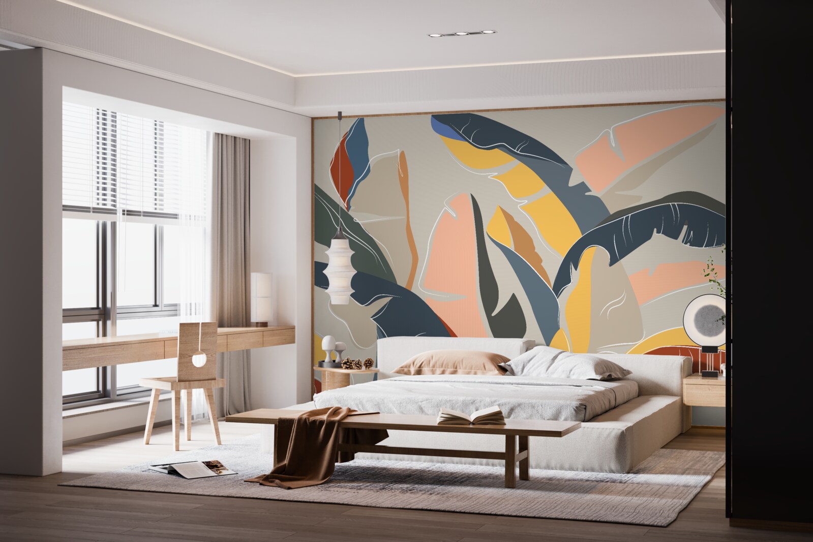 Фотошпалери високе і багате листя папороті