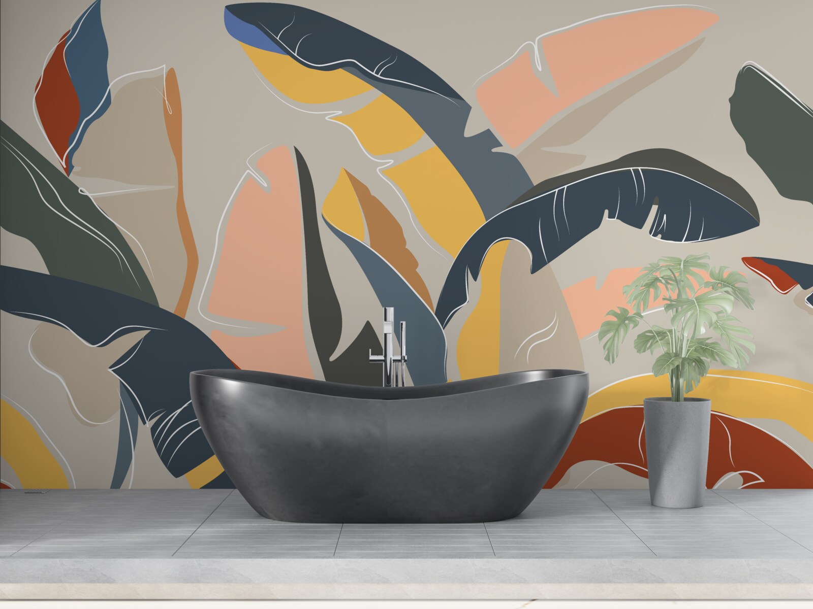 Фотошпалери високе і багате листя папороті