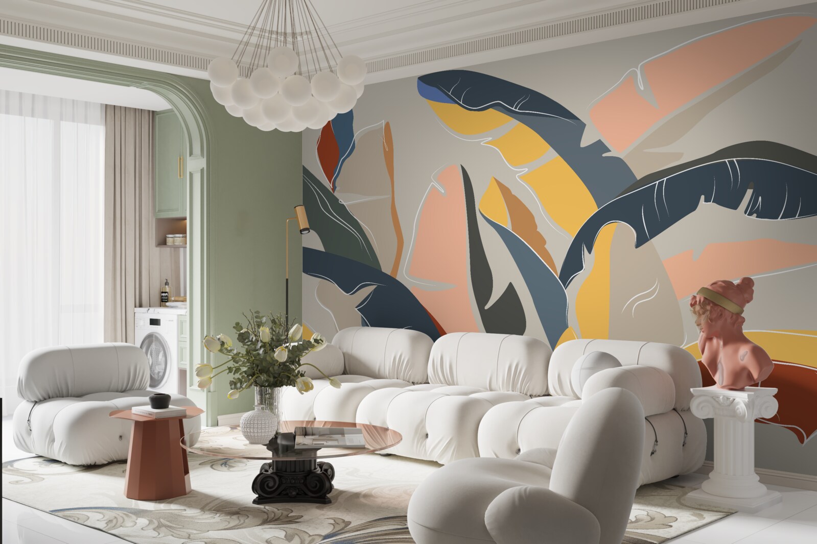 Фотошпалери високе і багате листя папороті