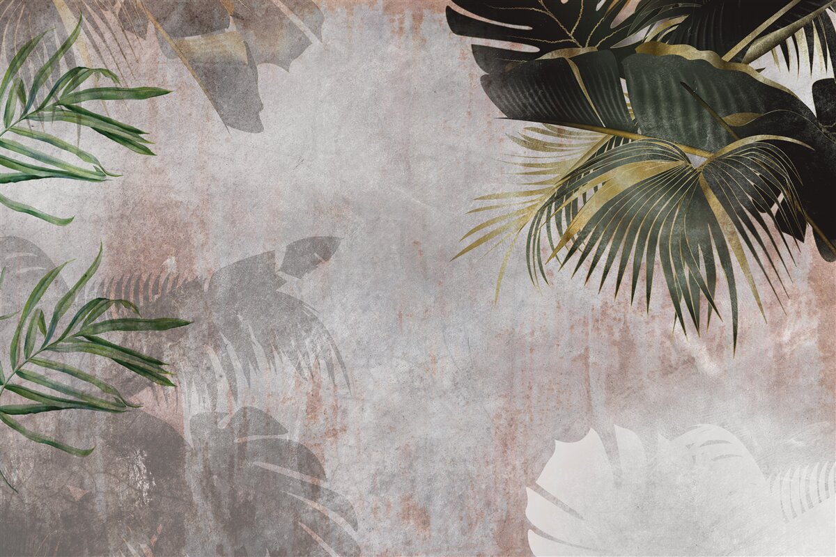 Фотошпалери туманний покрив джунглів, загорнутий у листя