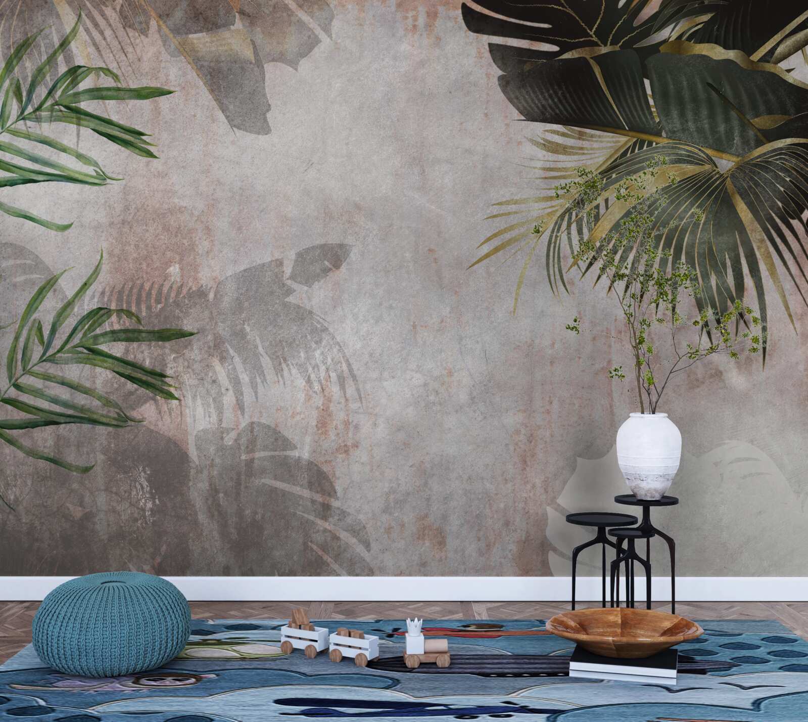 Фотошпалери туманний покрив джунглів, загорнутий у листя