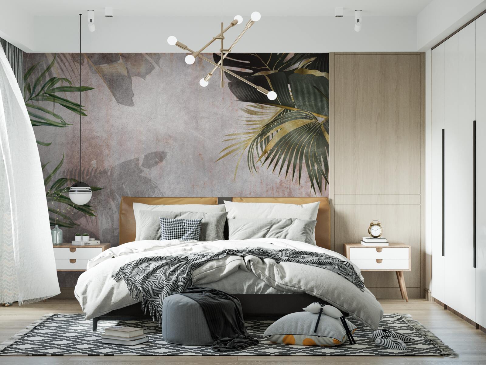 Фотошпалери туманний покрив джунглів, загорнутий у листя