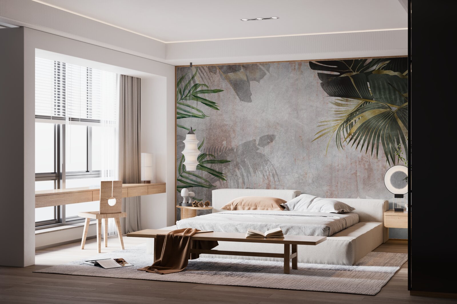 Фотошпалери туманний покрив джунглів, загорнутий у листя