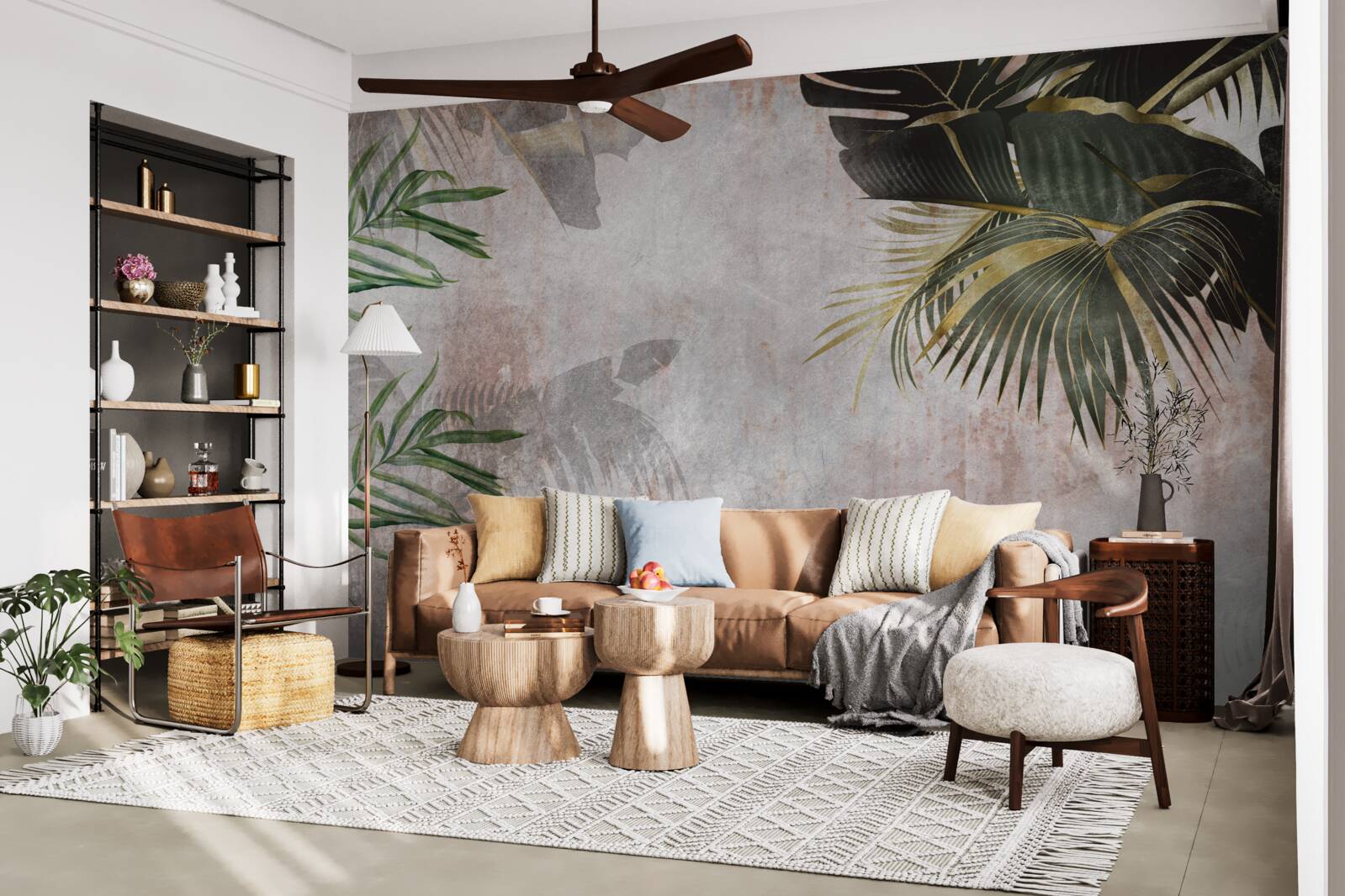 Фотошпалери туманний покрив джунглів, загорнутий у листя