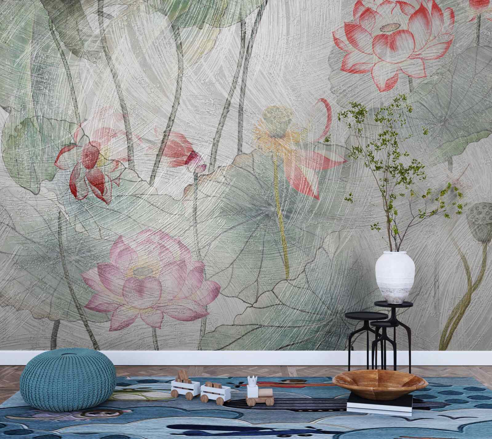 Фотошпалери квіти маку, намальовані аквареллю