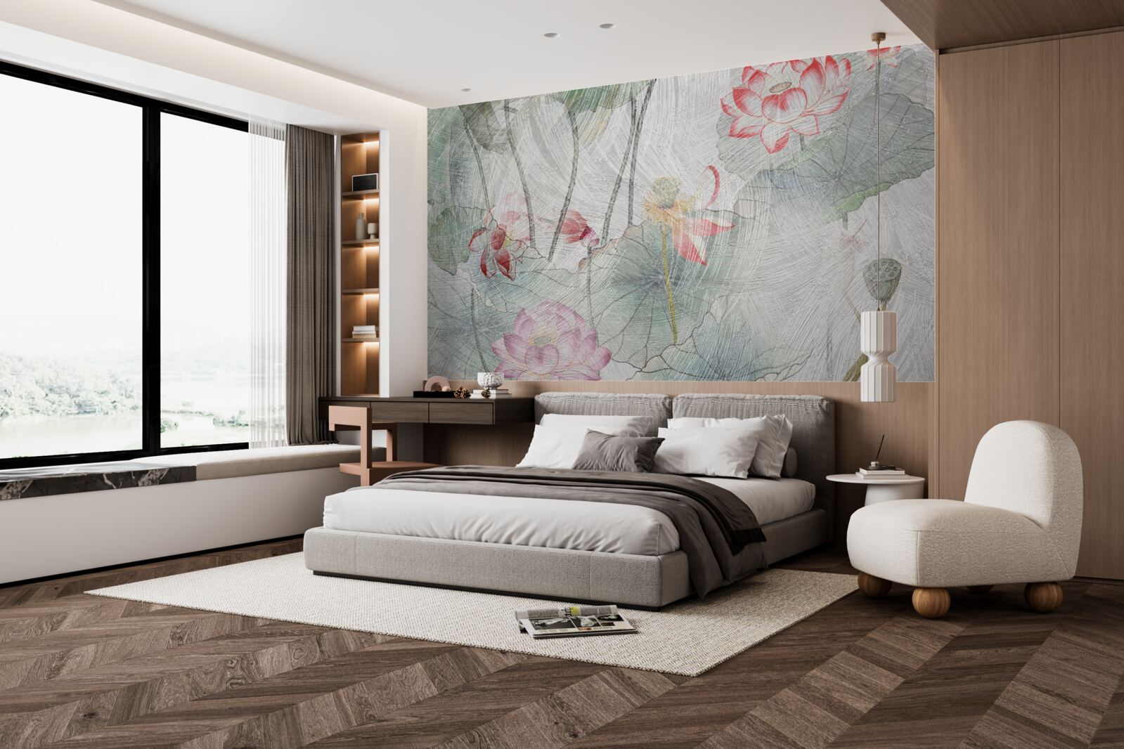 Фотошпалери квіти маку, намальовані аквареллю