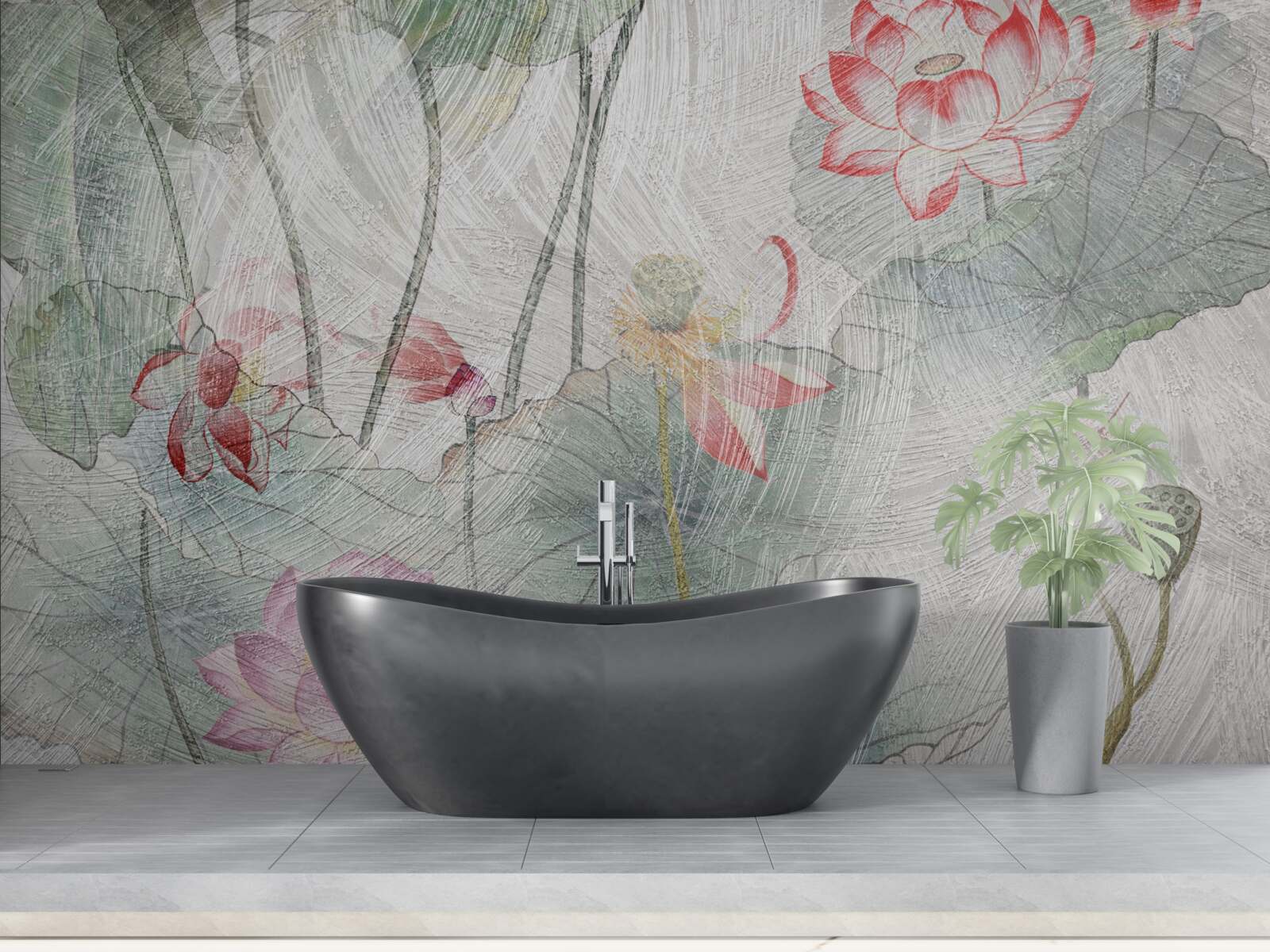 Фотошпалери квіти маку, намальовані аквареллю