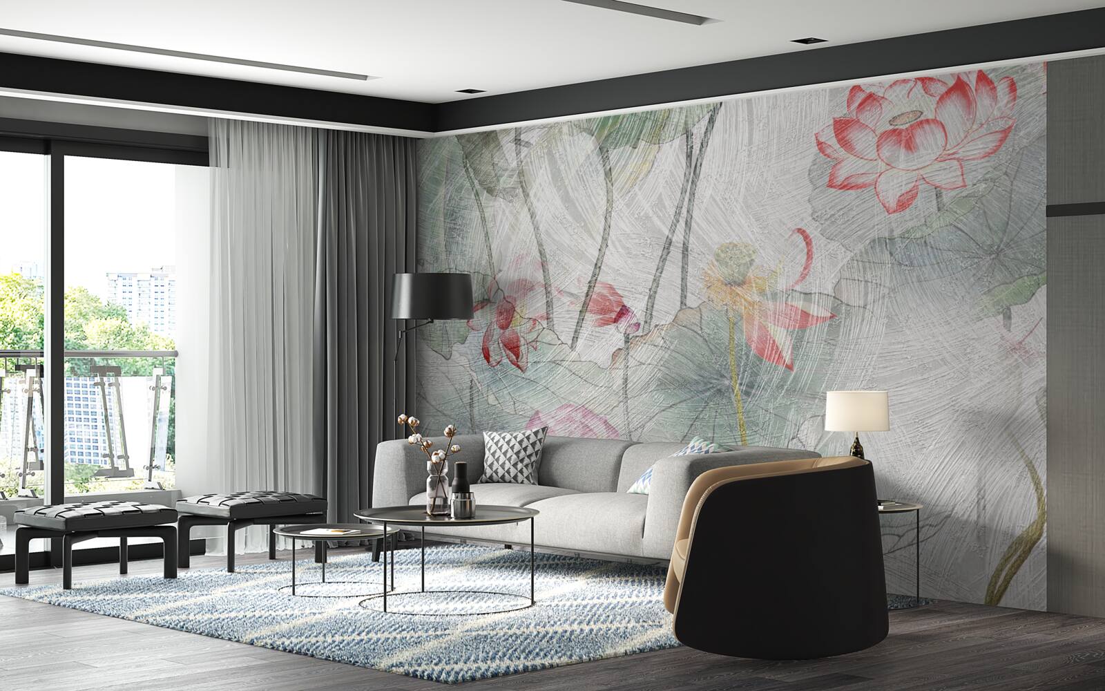 Фотошпалери квіти маку, намальовані аквареллю