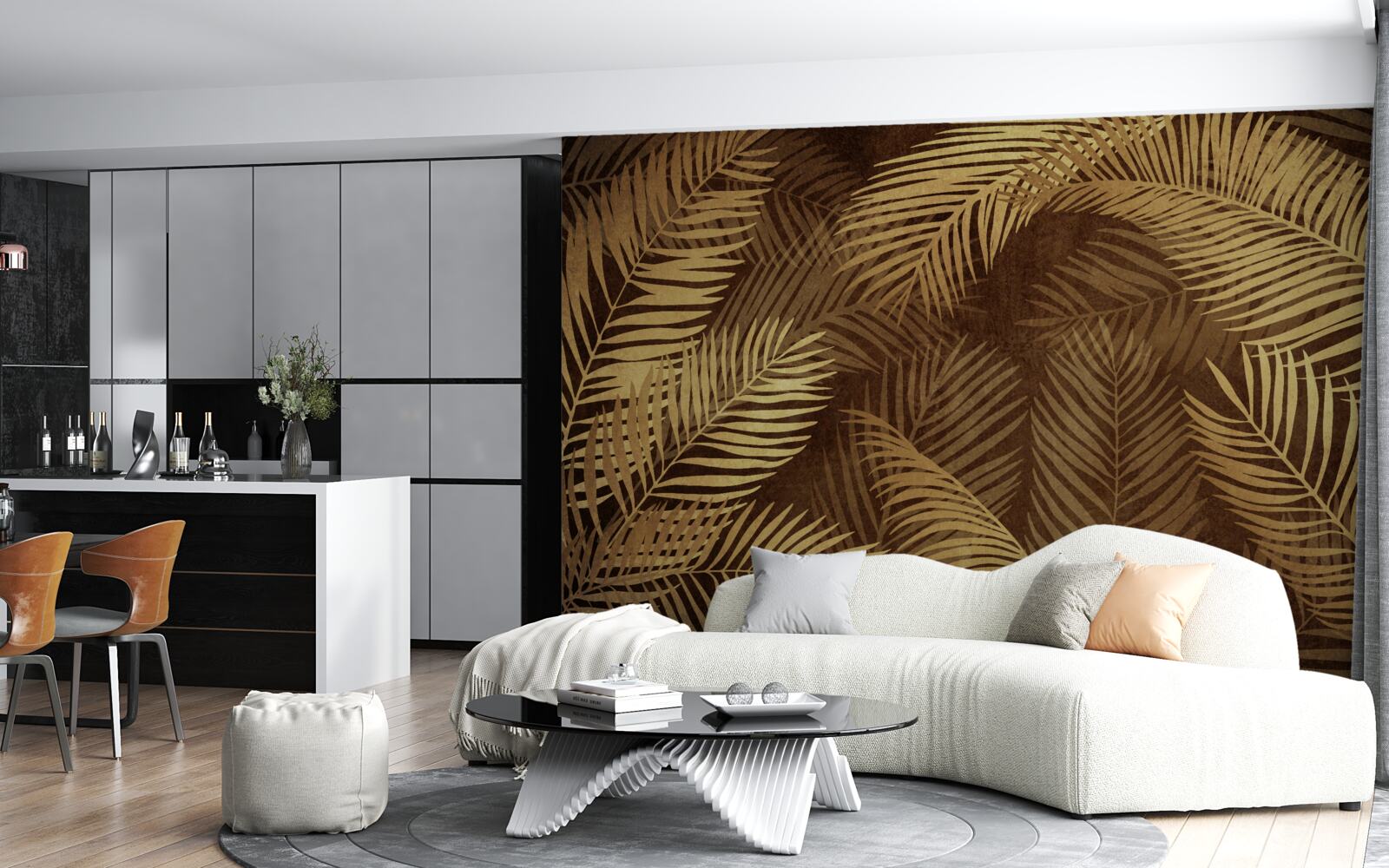 Фотошпалери коричневе листя папороті