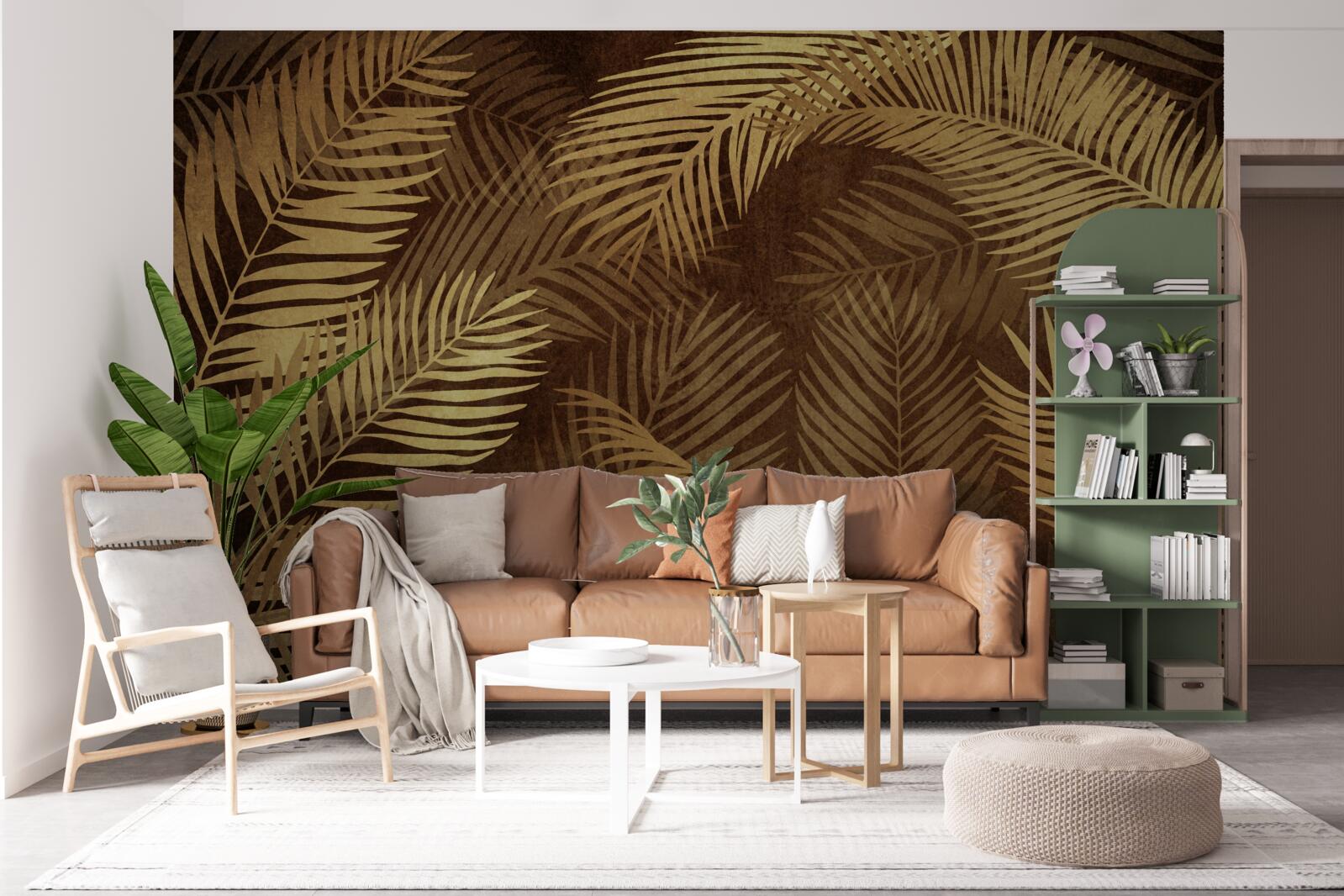 Фотошпалери коричневе листя папороті