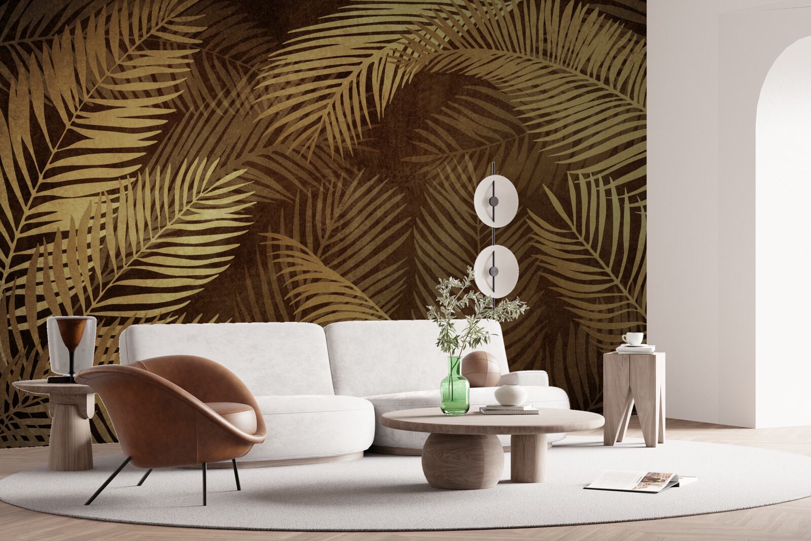 Фотошпалери коричневе листя папороті