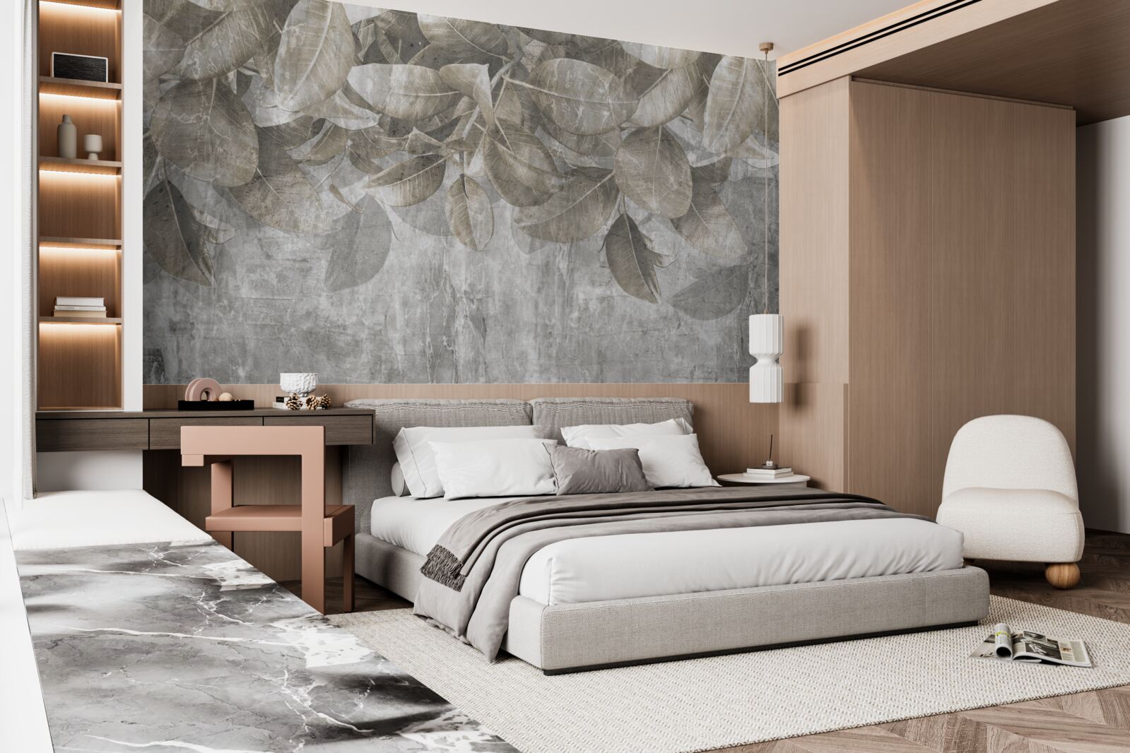 Фотошпалери листя евкаліпта опадає на землю