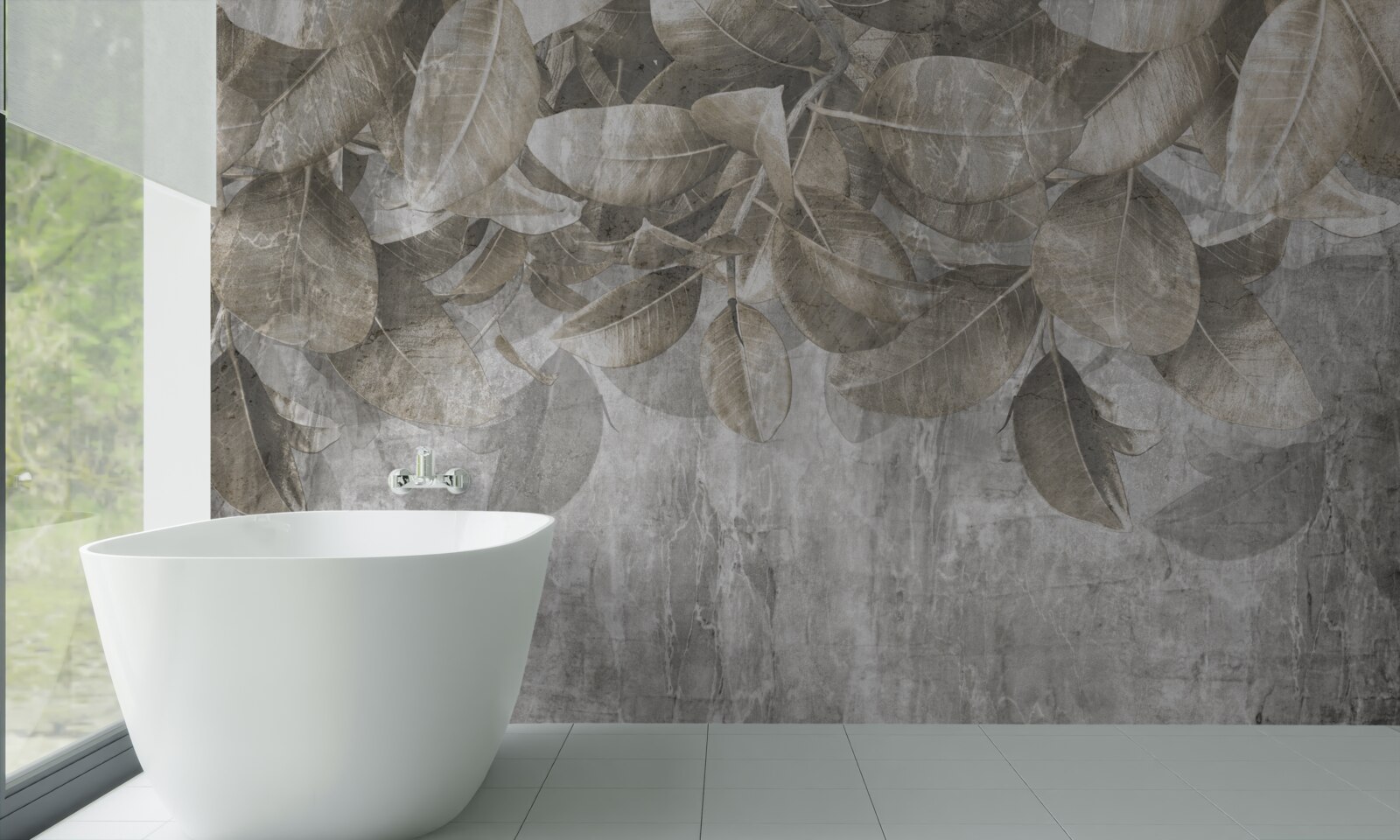 Фотошпалери листя евкаліпта опадає на землю