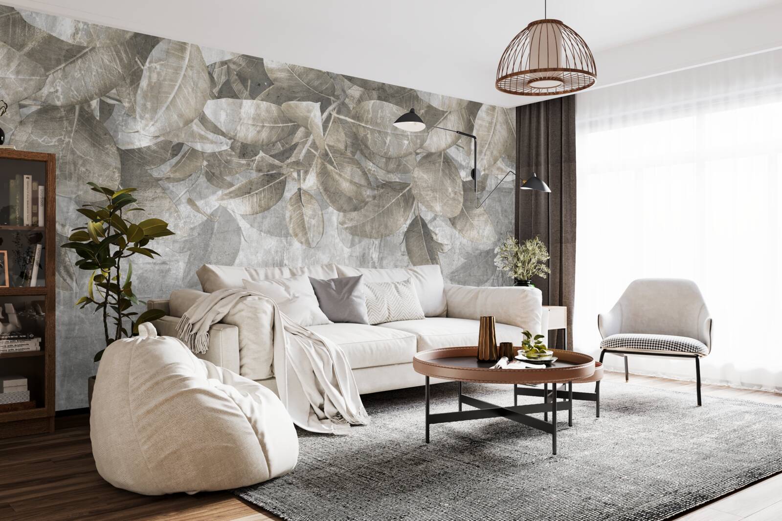 Фотошпалери листя евкаліпта опадає на землю