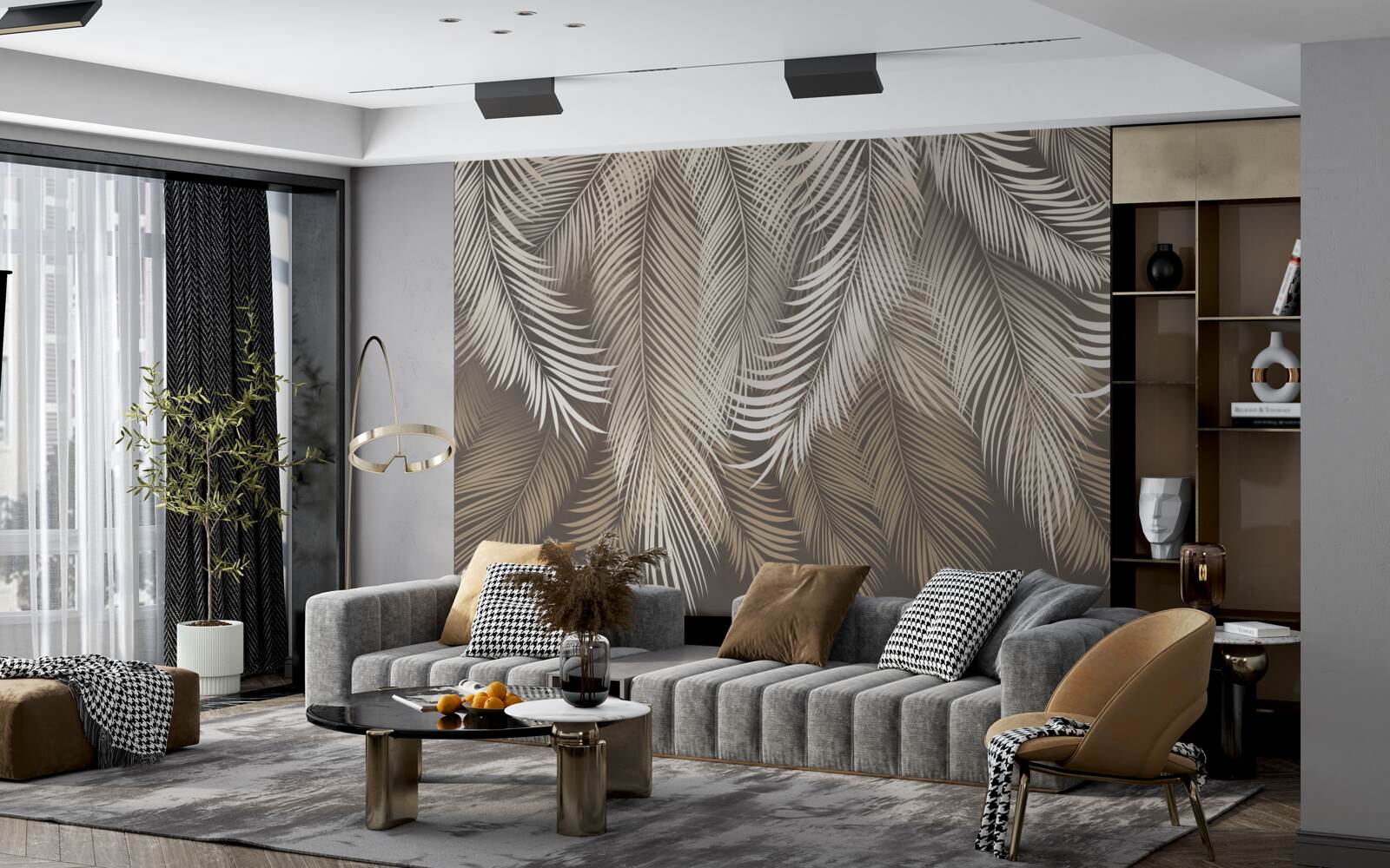 Фотошпалери листя папороті, витягнуті