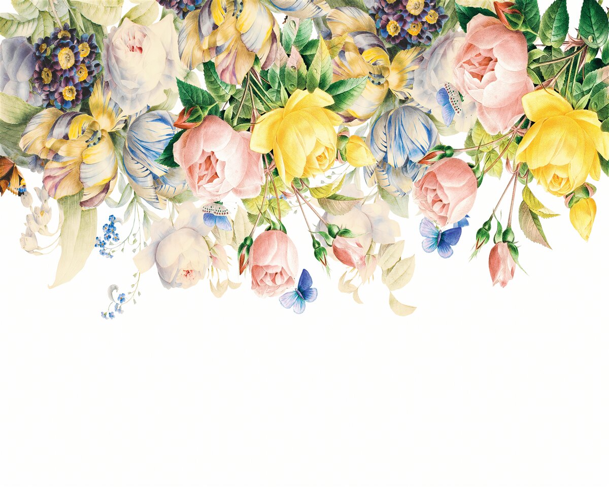 Фотошпалери красива композиція з квітів і бутонів