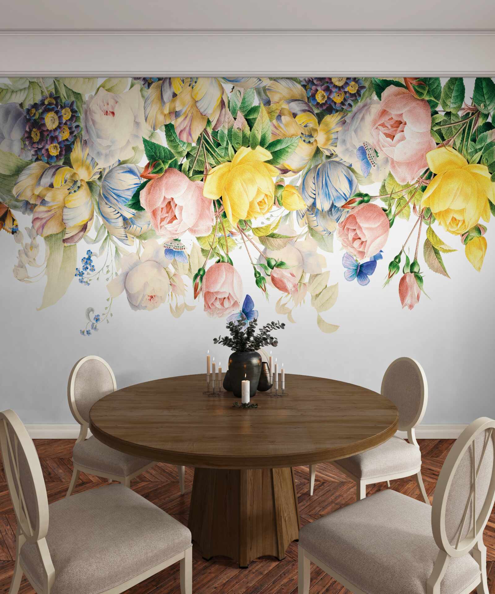 Фотошпалери красива композиція з квітів і бутонів