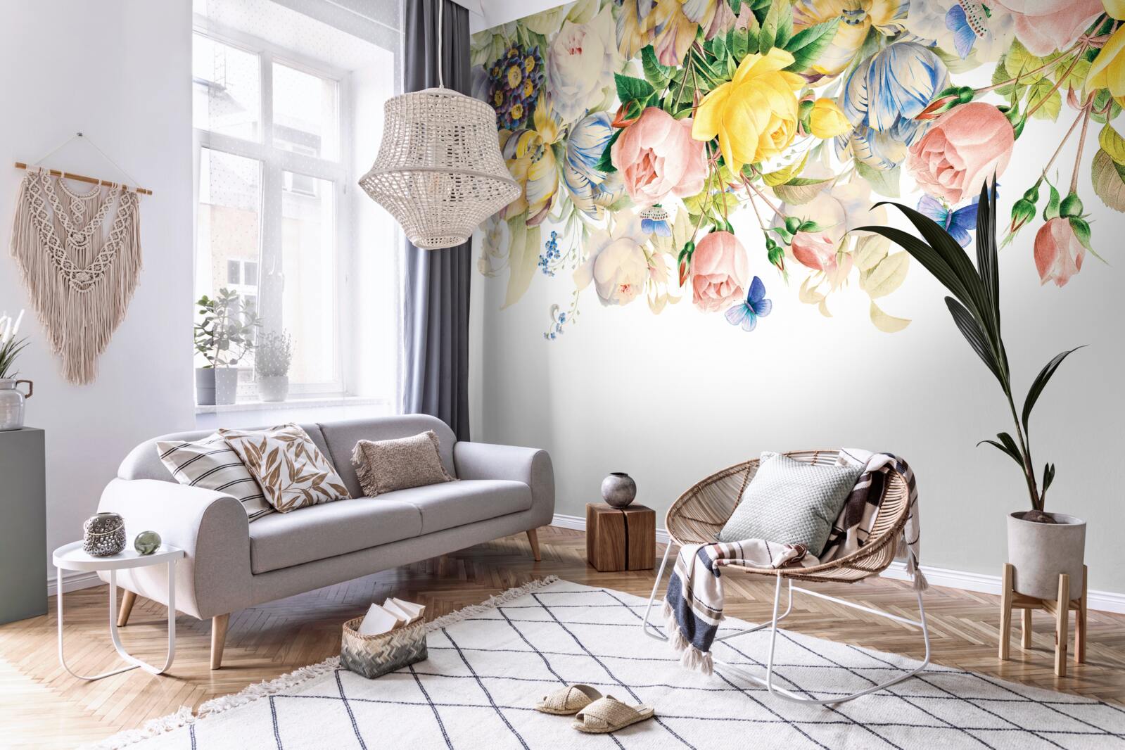 Фотошпалери красива композиція з квітів і бутонів