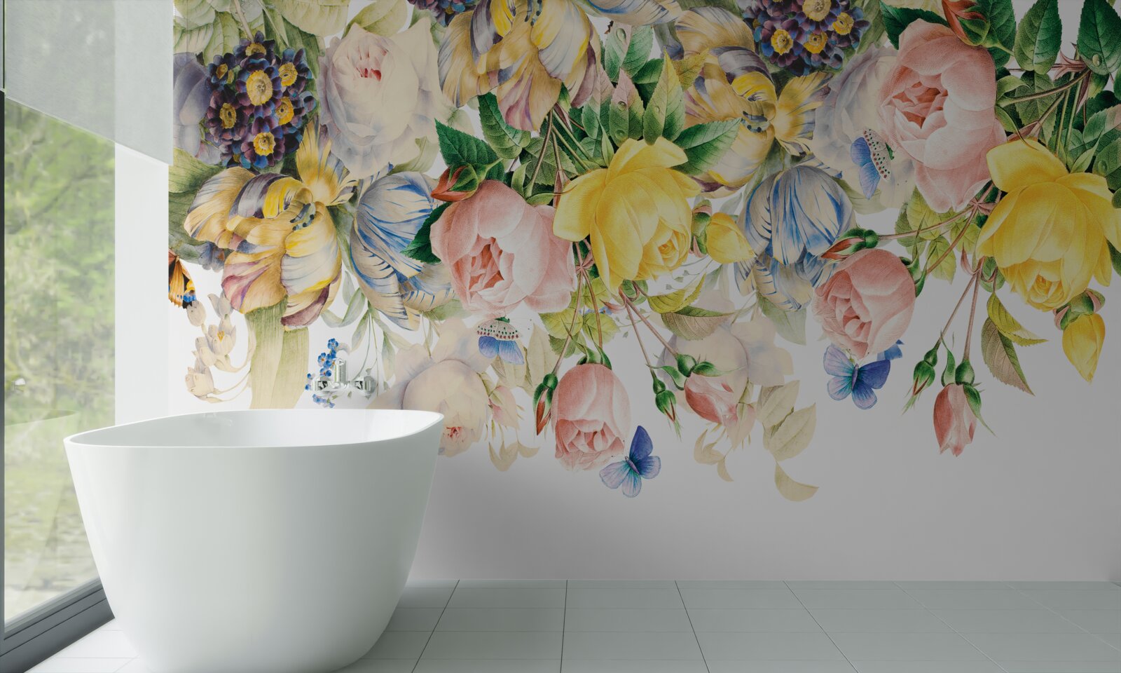 Фотошпалери красива композиція з квітів і бутонів