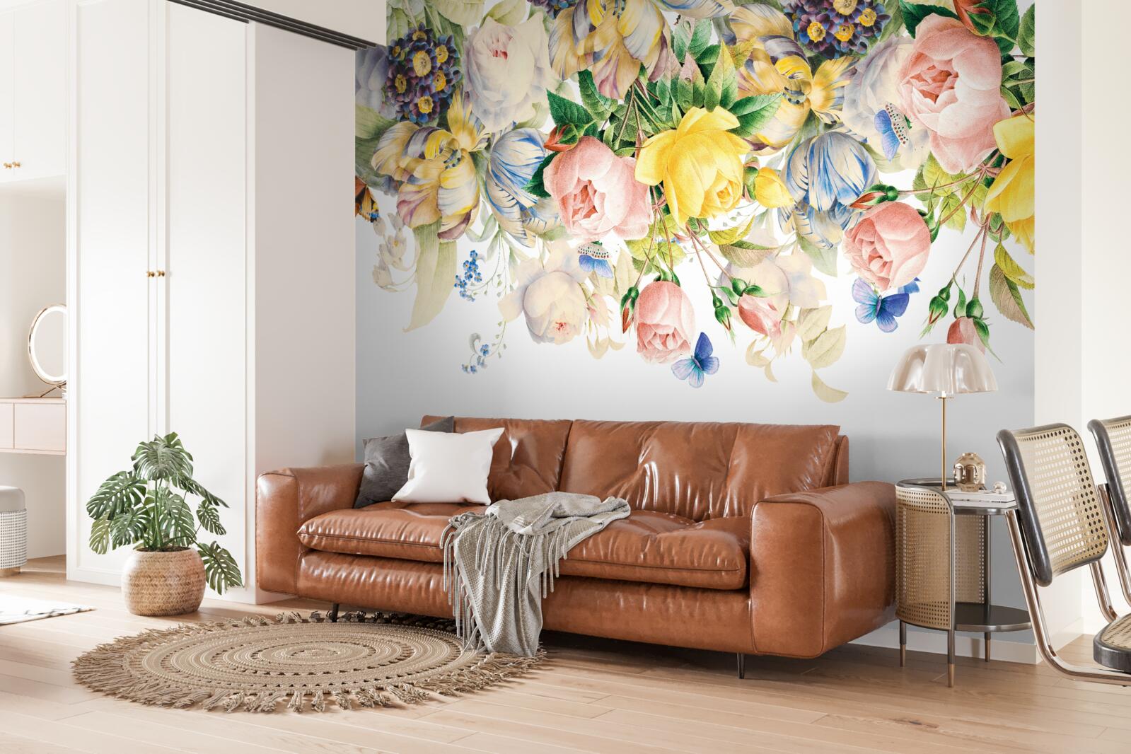 Фотошпалери красива композиція з квітів і бутонів