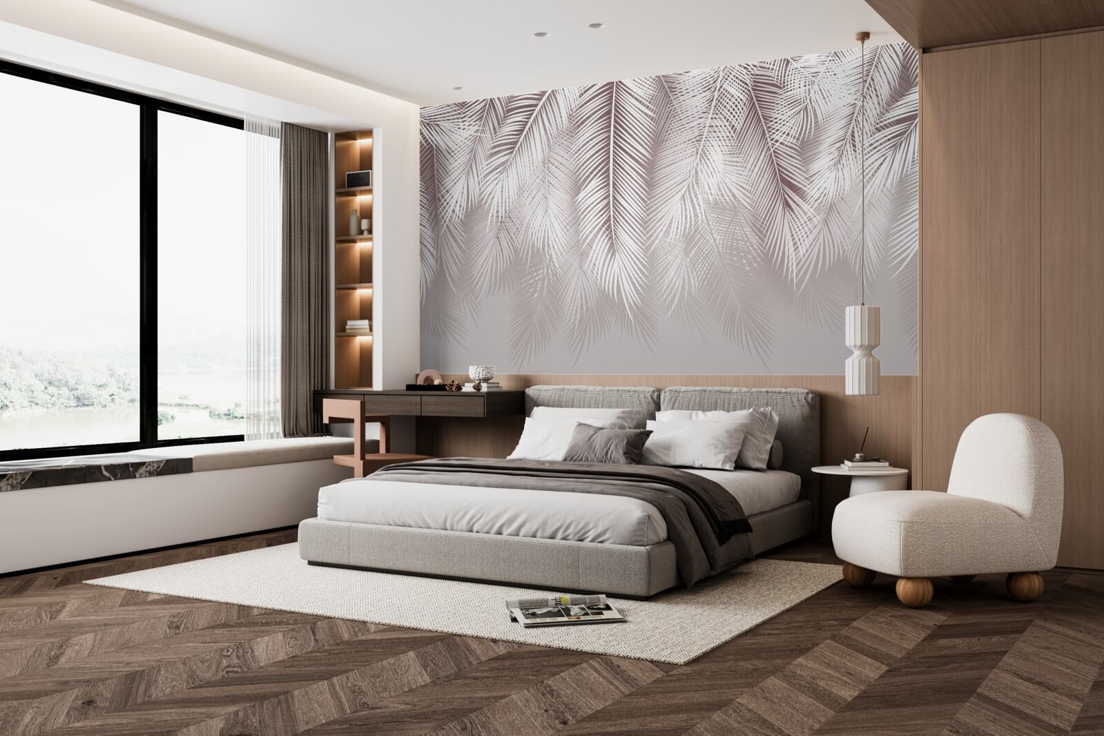 Фотошпалери Білосніжне пір'я повільно опускається