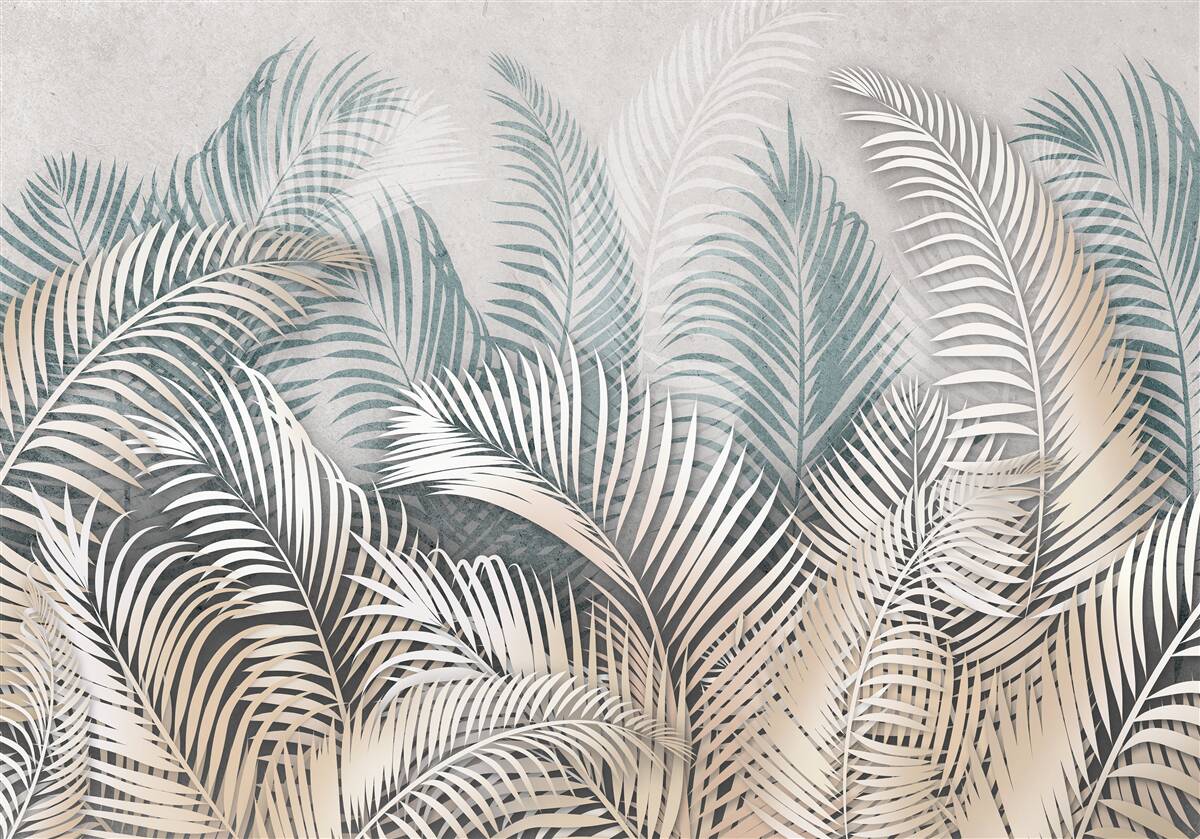 Фотошпалери листя папороті у відтінках коричневого та зеленого