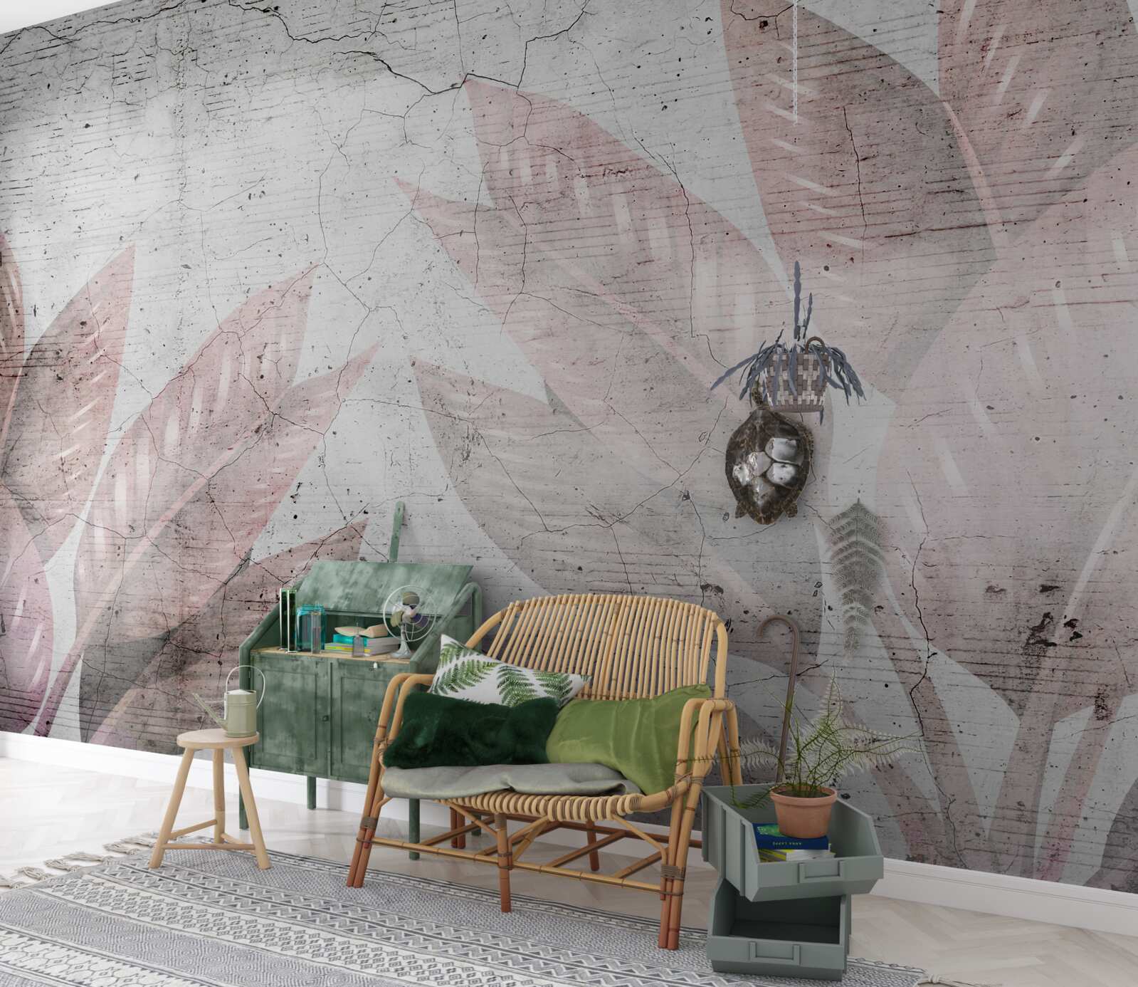 Фотошпалери акварельна папороть