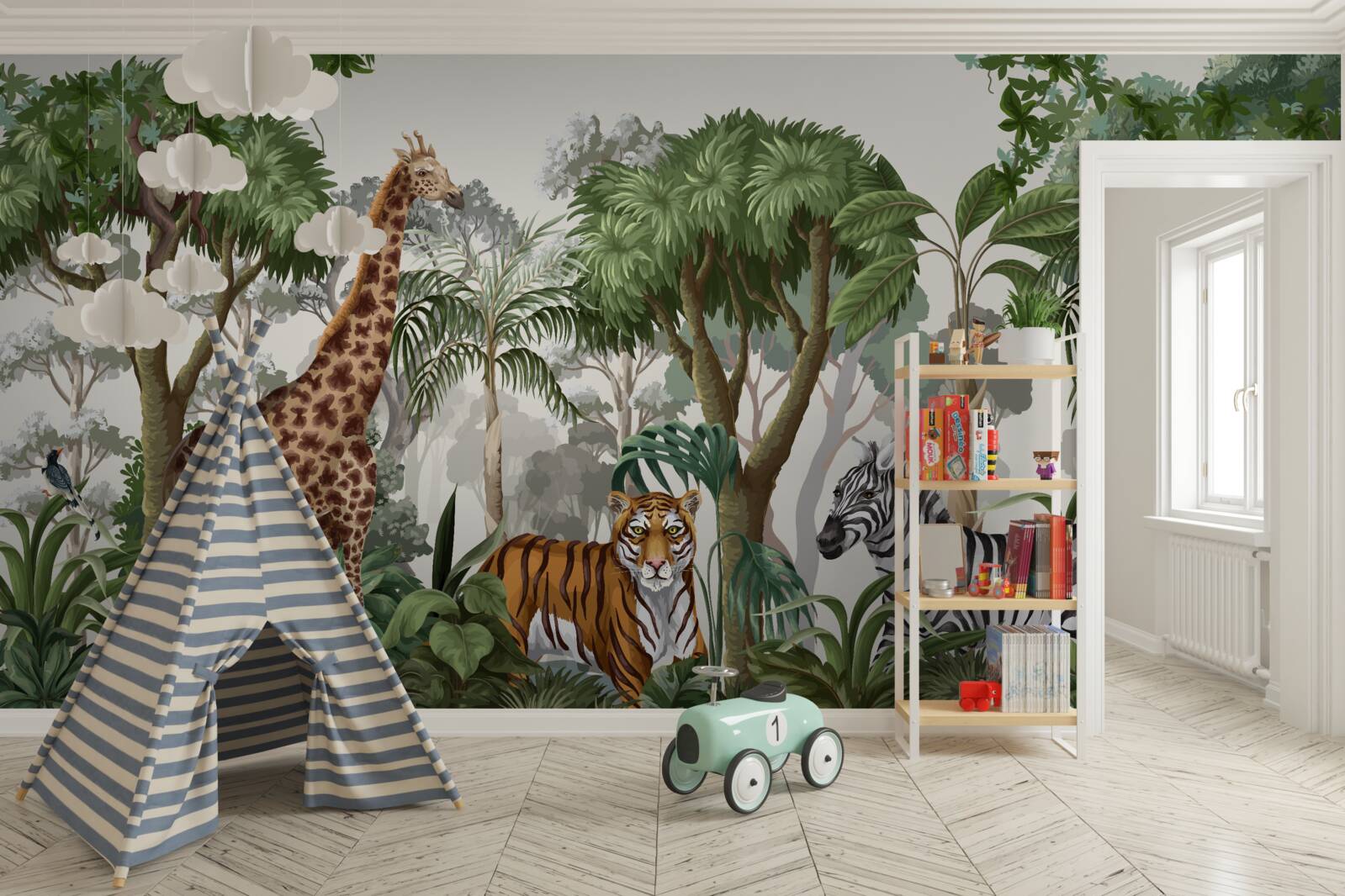 Фотошпалери тварини африки в лісовому середовищі