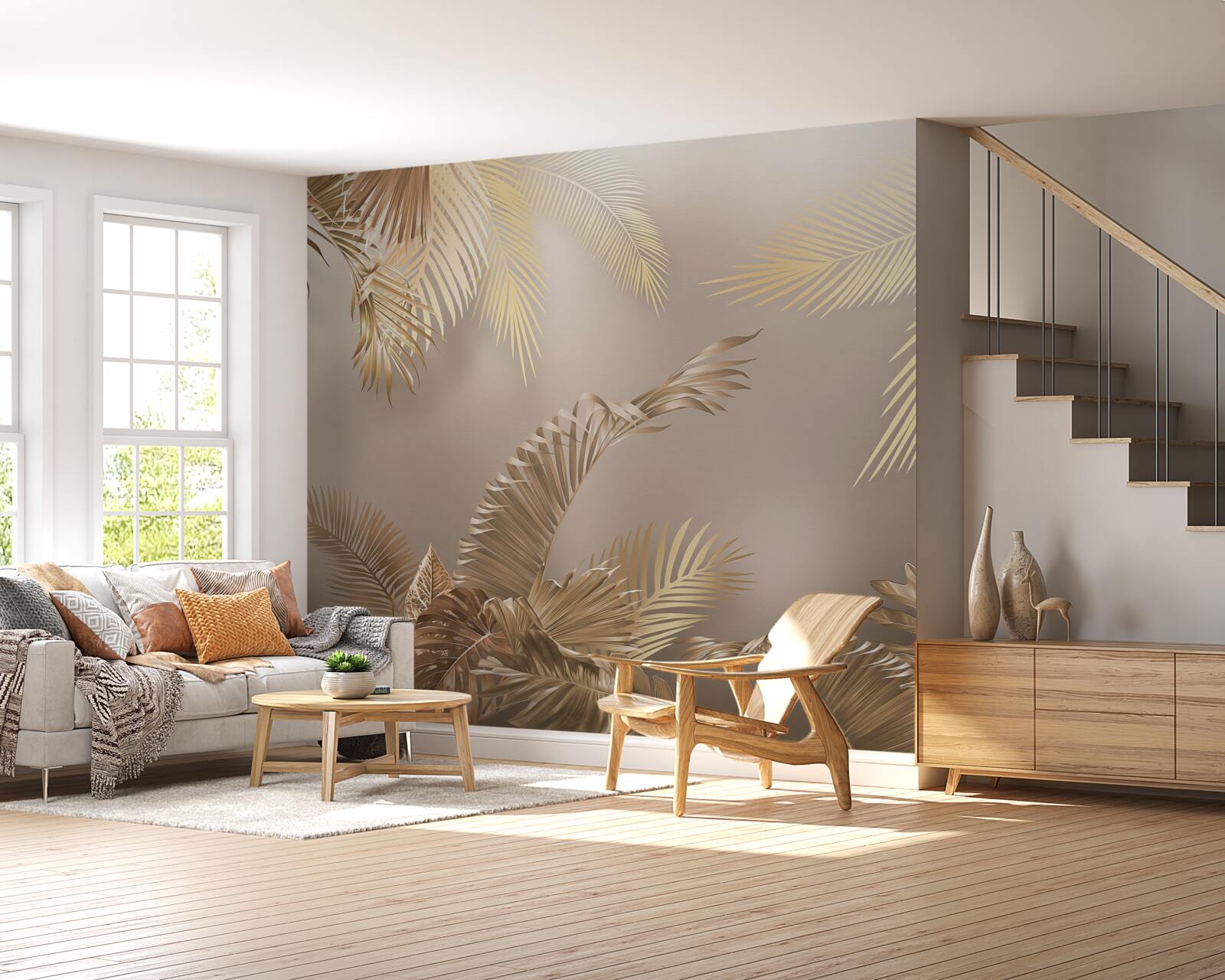 Фотошпалери велике листя папороті