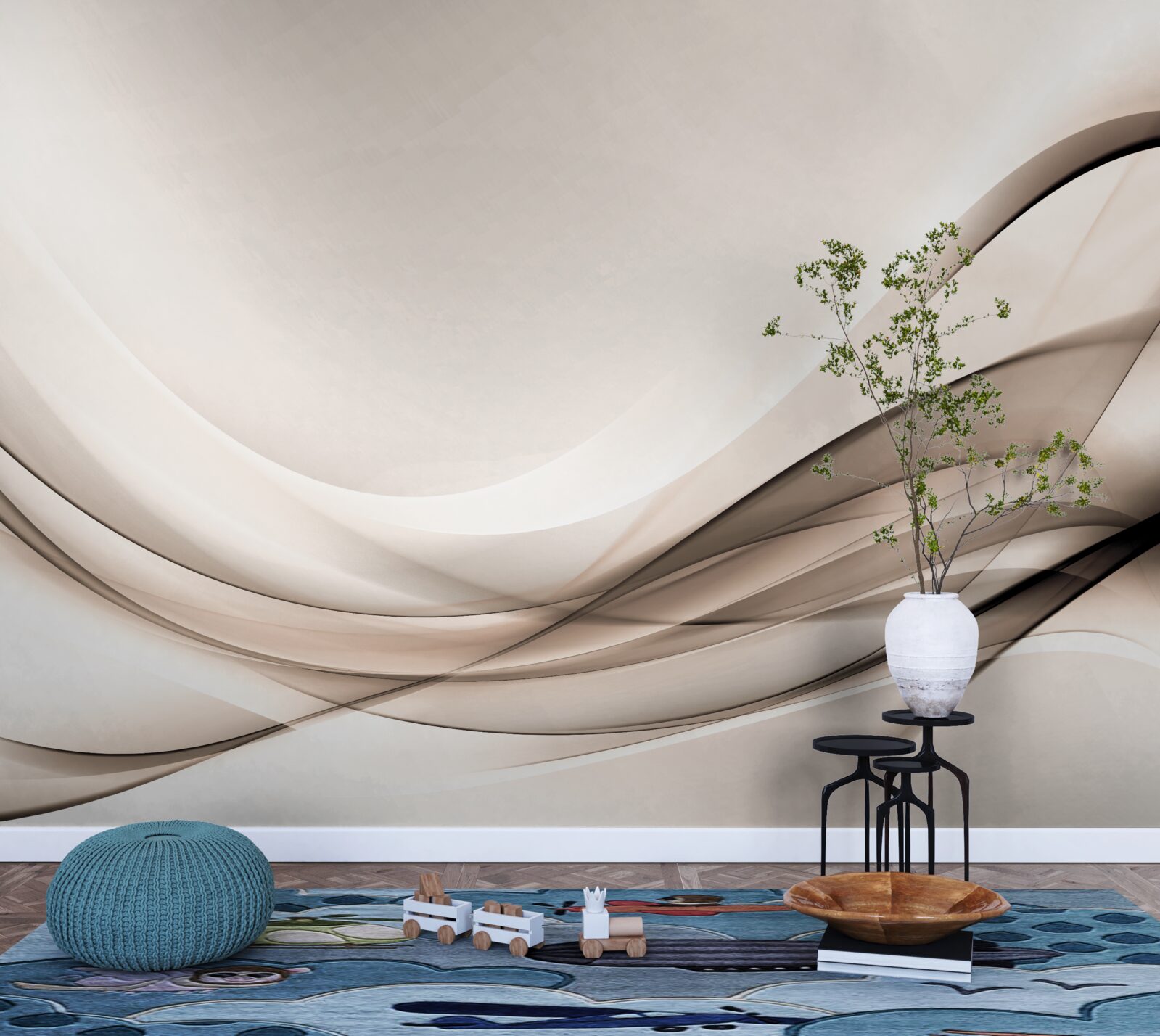 Фотошпалери плавні шовкові вигини