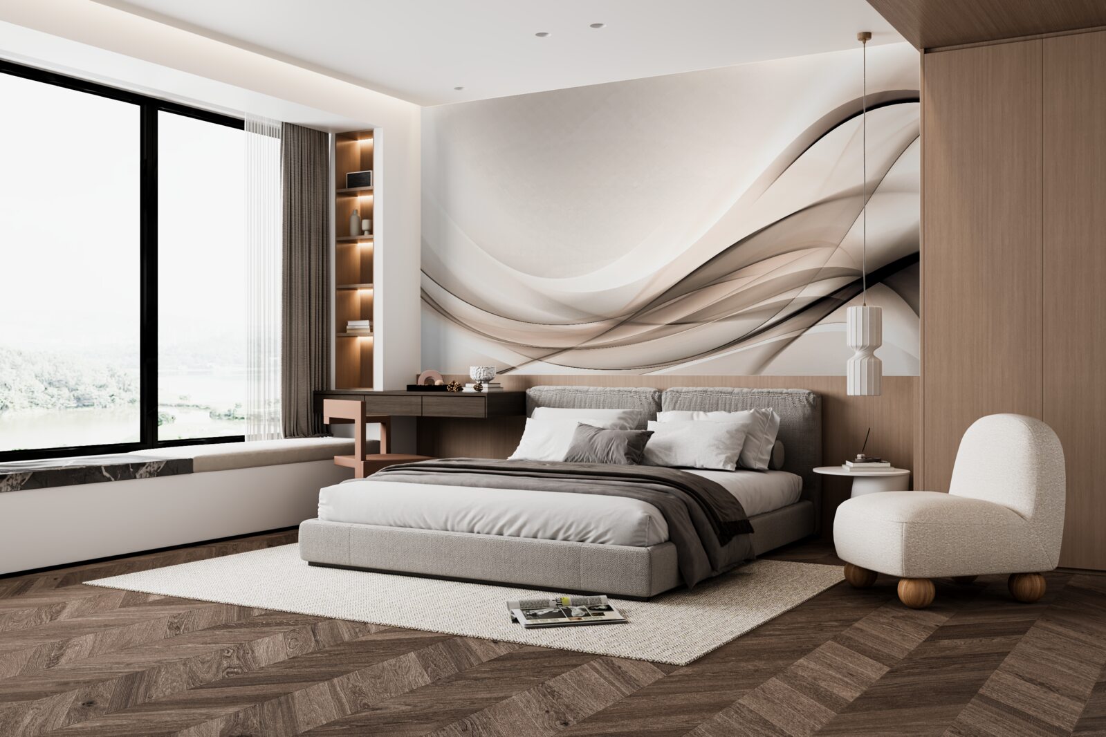 Фотошпалери плавні шовкові вигини