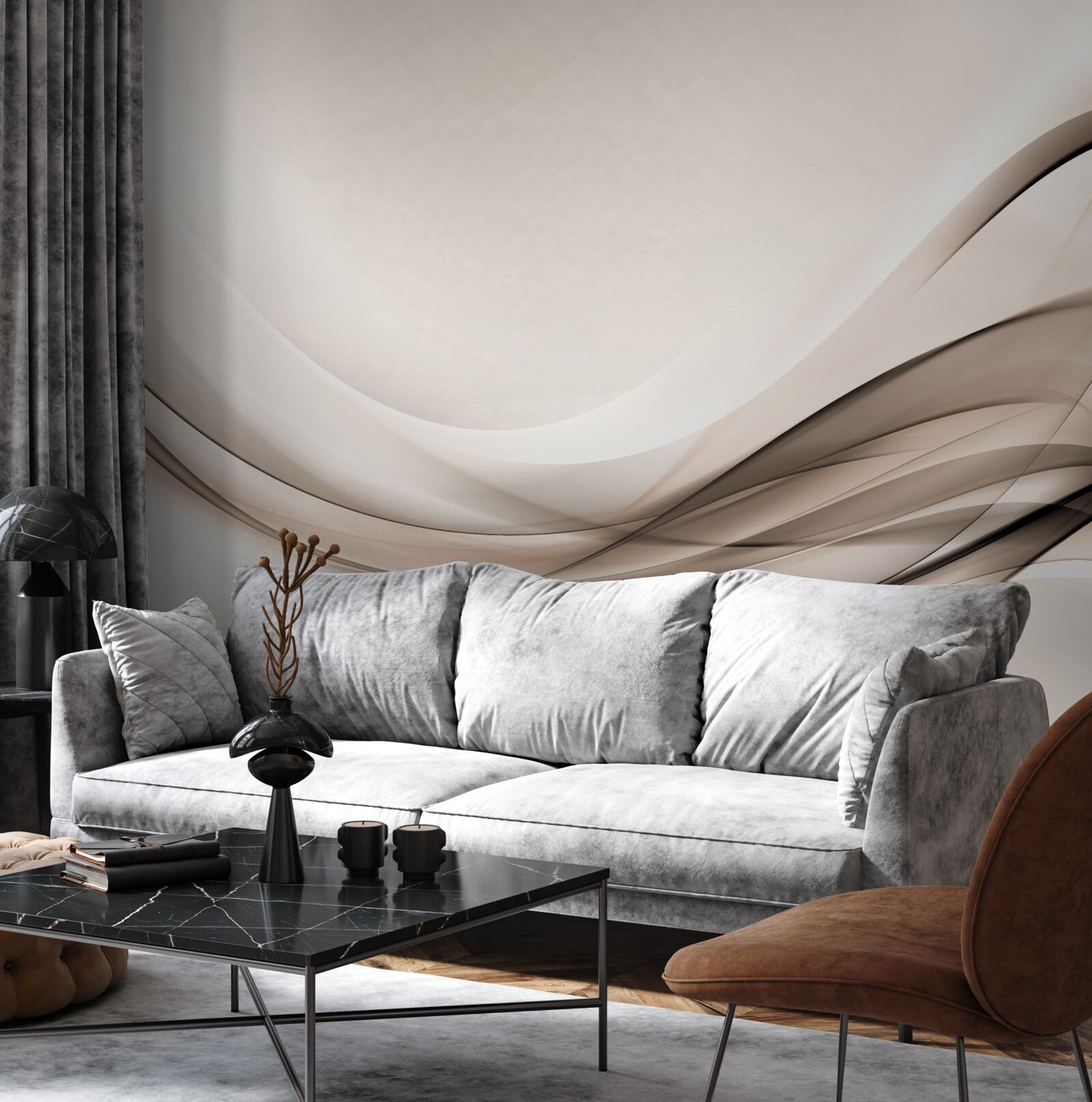 Фотошпалери плавні шовкові вигини