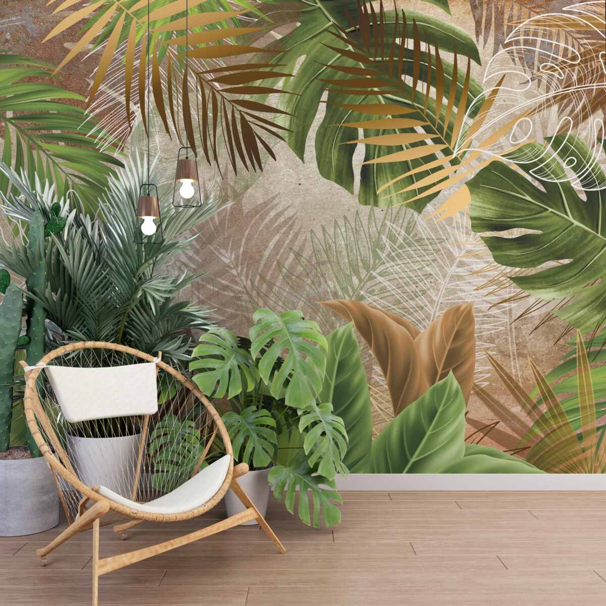 Фотошпалери великі листові пластинки тропічних лісів