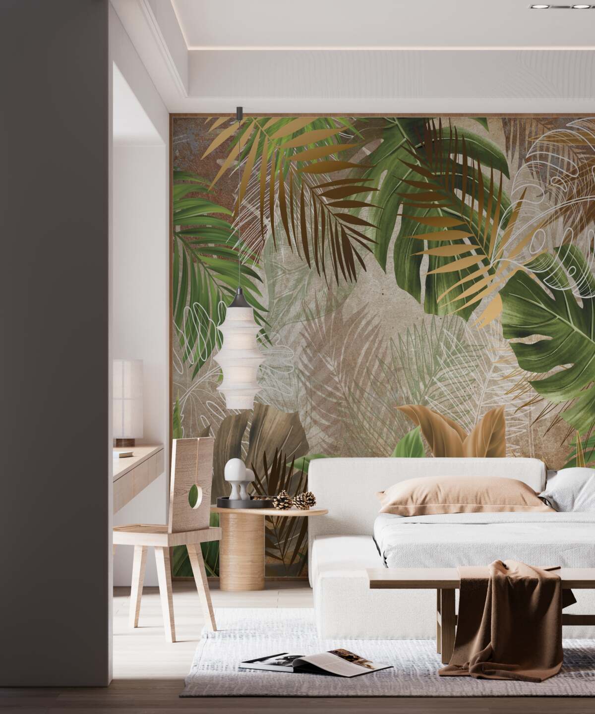 Фотошпалери великі листові пластинки тропічних лісів